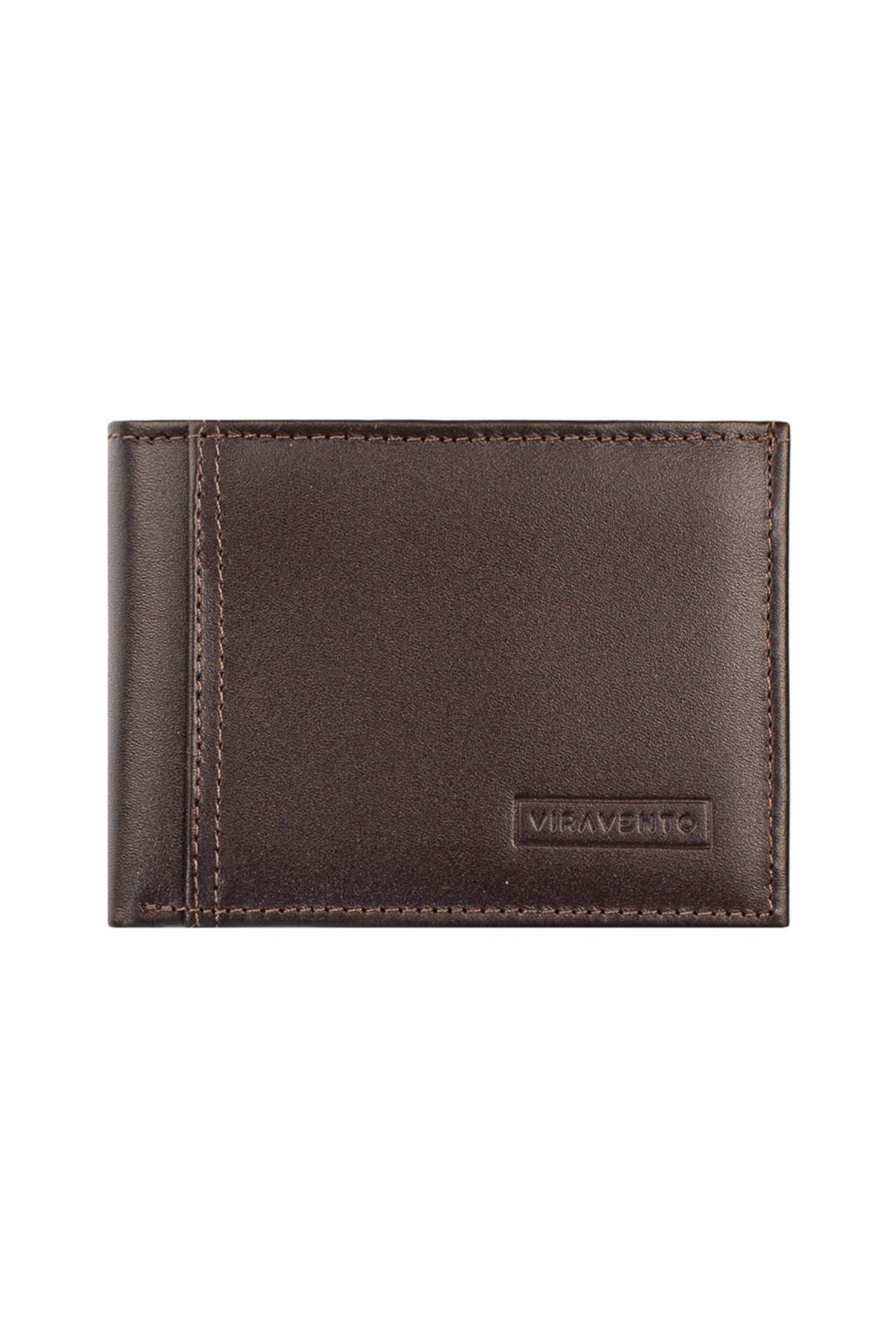 Carteira masculina de couro italiano Tyler 8,5x11,5cm - Café