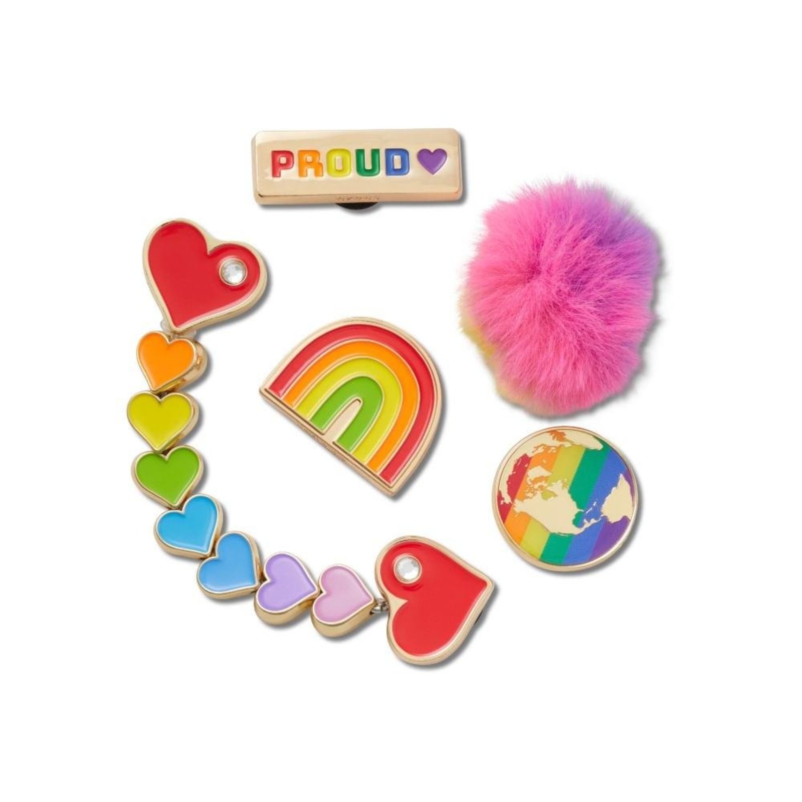 Infantil - Jibbitz™ Orgulho Pack com 5 Peças Único Branco