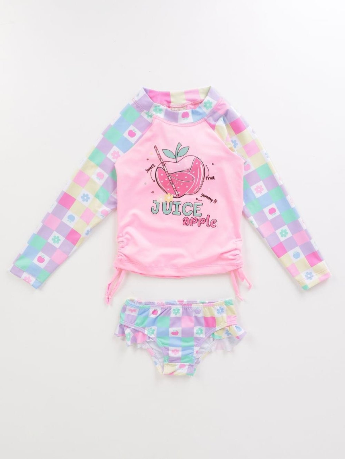 Camiseta UV Com Calcinha Para Menina - ROSA CLARO