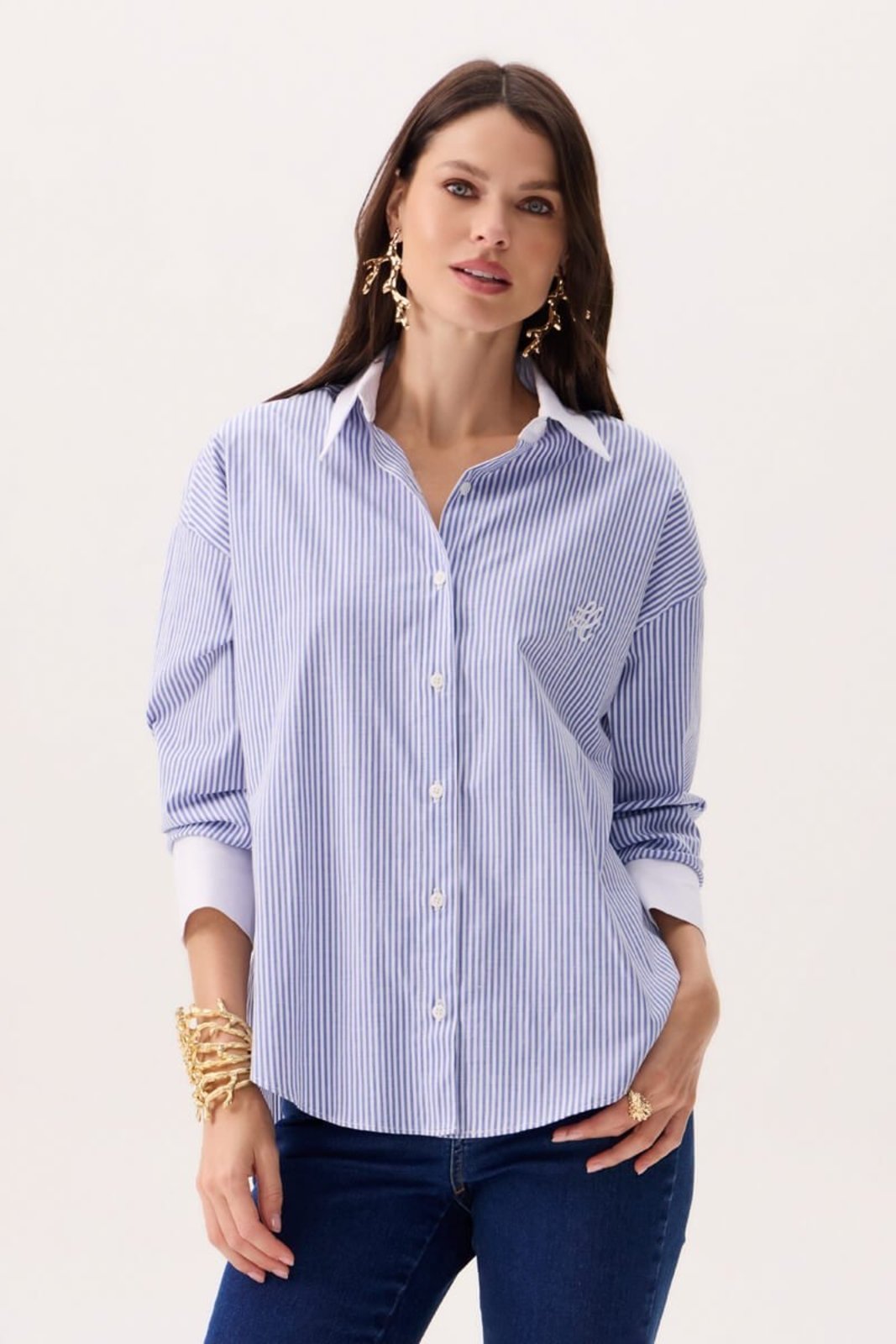 Camisa SoltaFeminina Flor de Lis