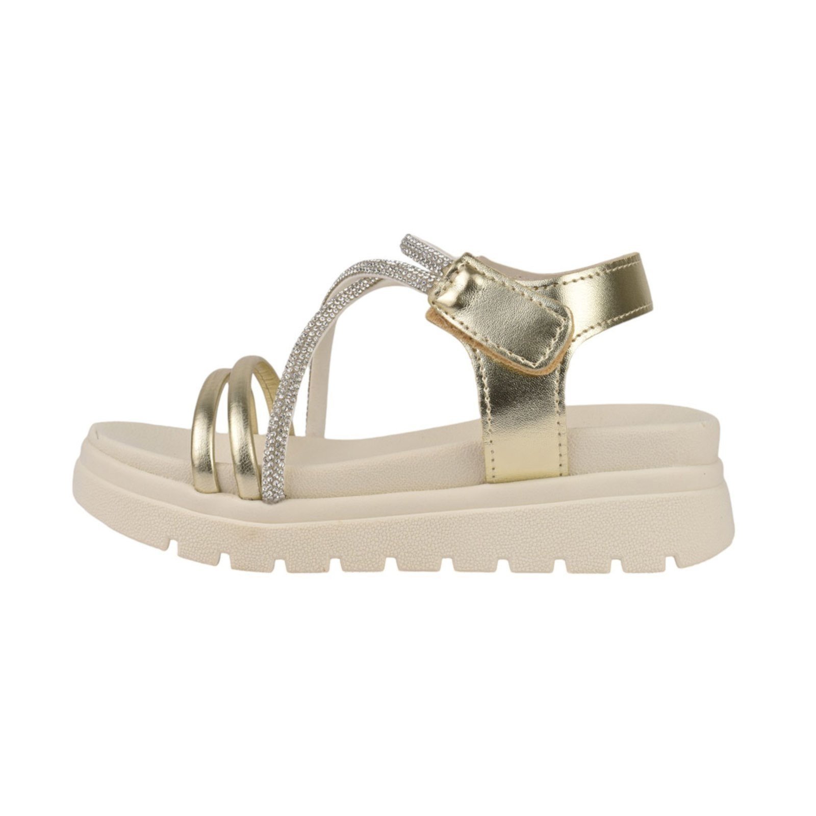 Vista 3 Infantil - Sandália Menina Plataforma Lulopé Feminina dourado Lulope dourado