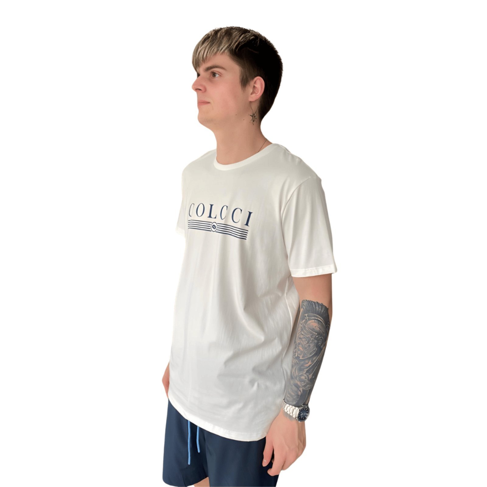 Vista 3 Camiseta Masculina Colcci Slim Logo Estamapado off-white Colcci off-white