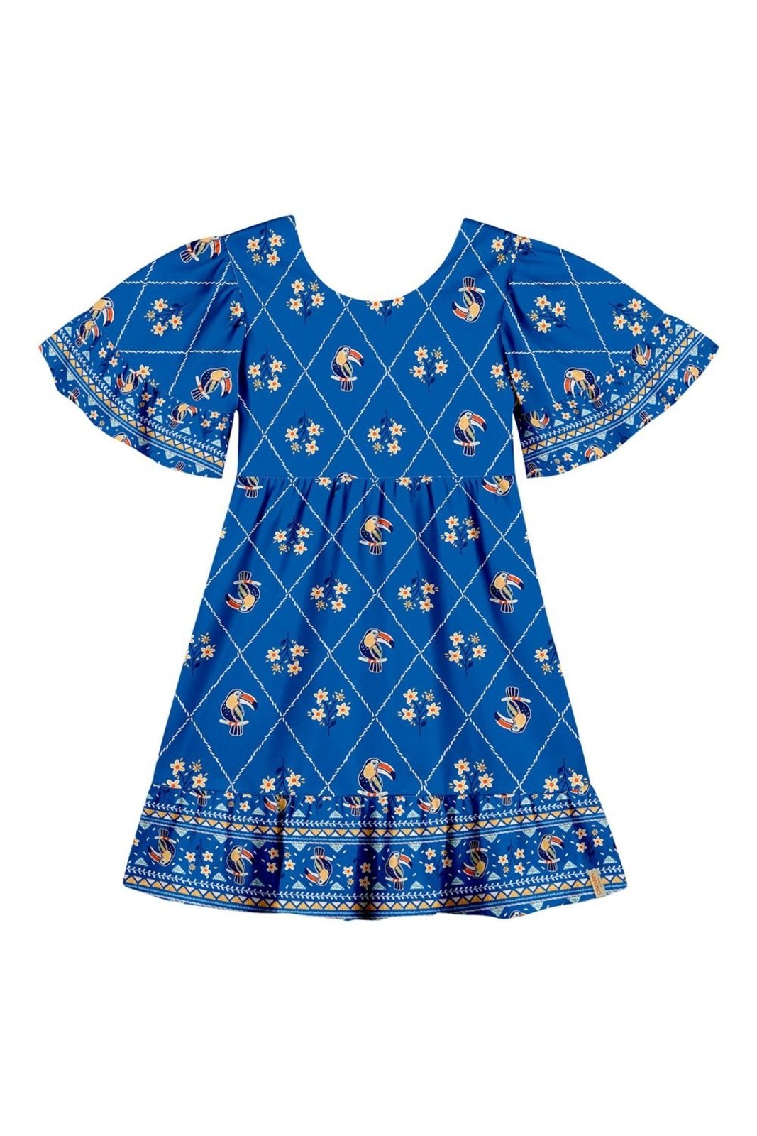 Infantil - Vestido Menina Cantarim Tucanos Elian Azul