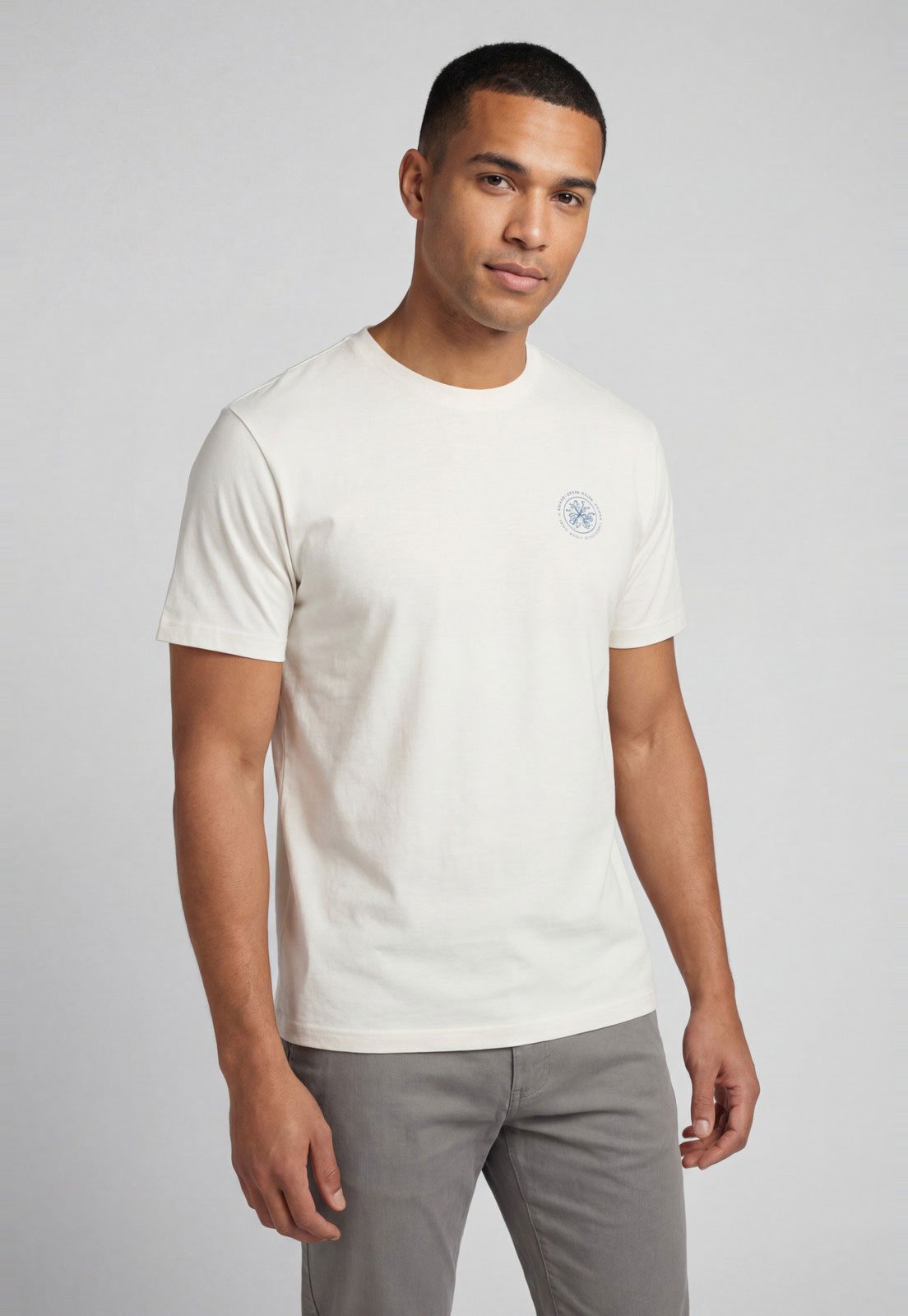 Camiseta Masculina John John Estampa Lateral Off White