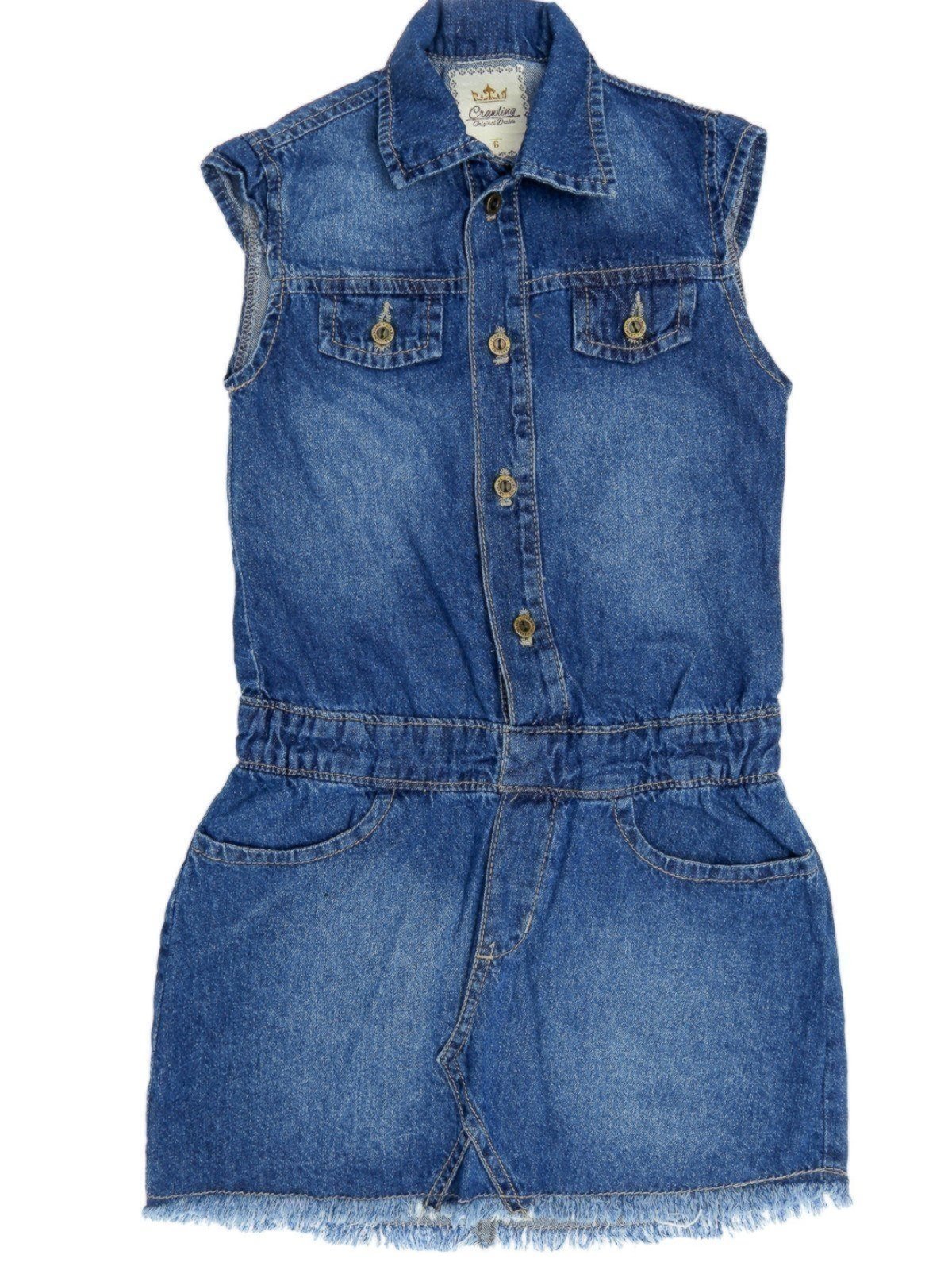 Vista 3 Infantil - Salopete Jeans Crawling Feminina azul Crawling azul