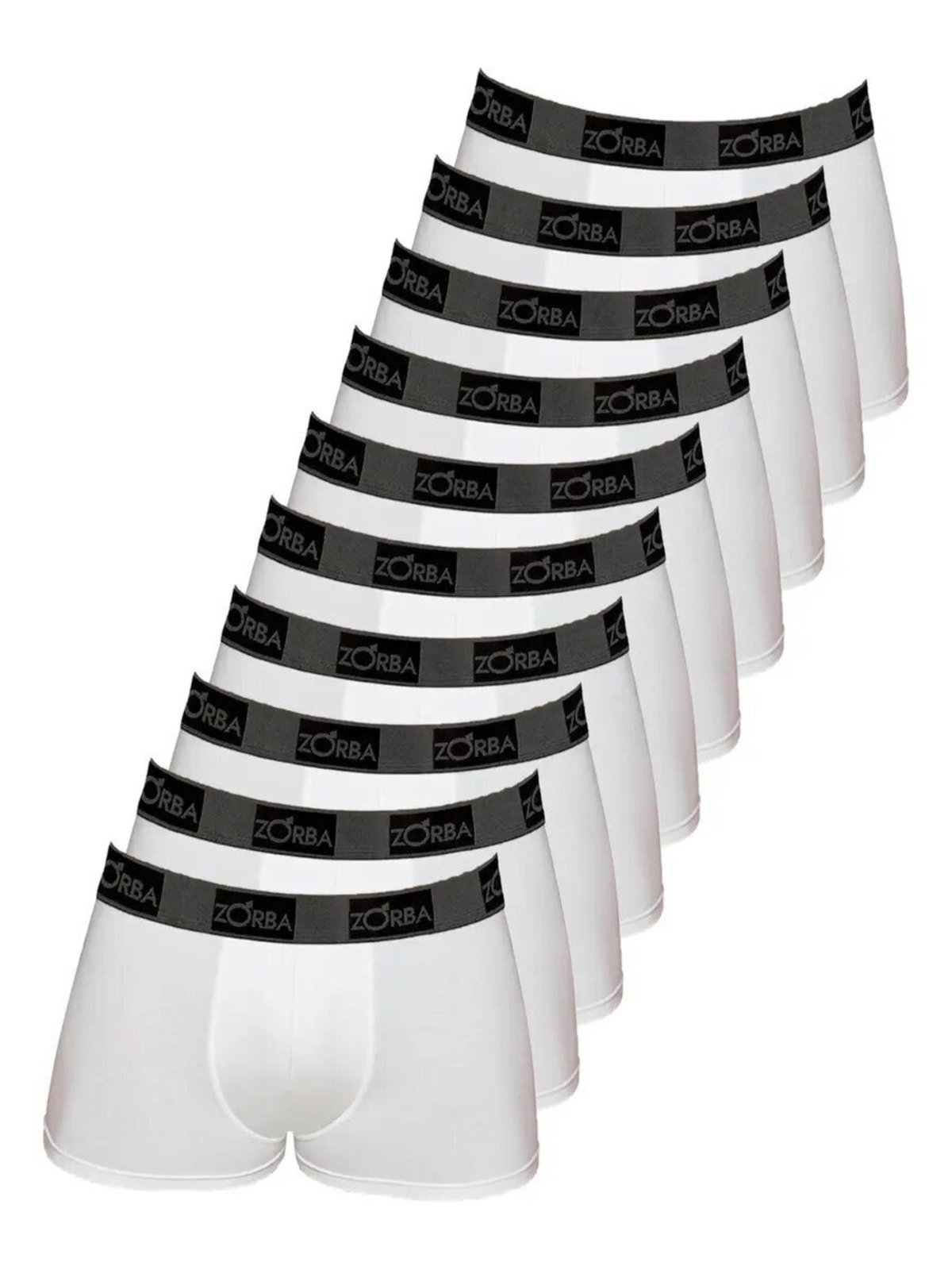 Kit com 10 Cuecas Boxer Zorba 717 Branco
