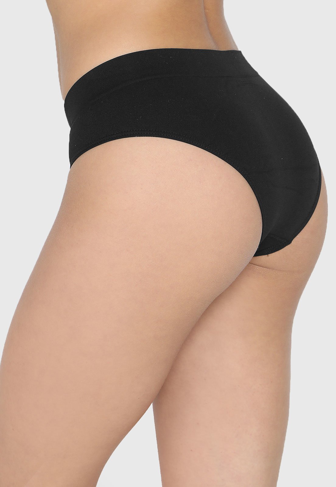 Vista 3 Calcinha Lupo Biquíni Loba Clássica Preta preto Lupo preto