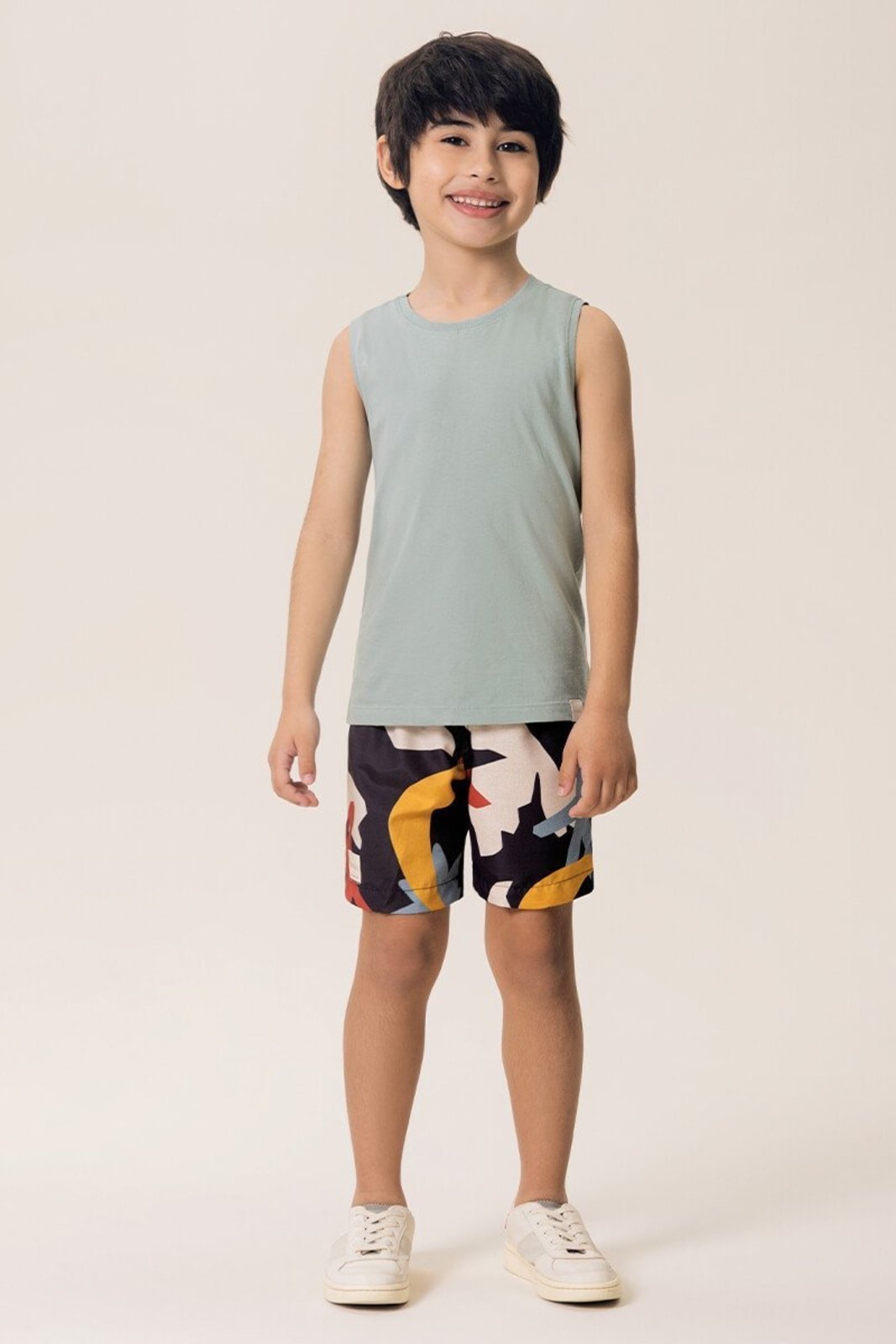 Infantil - Conjunto Bugbee Regata em Malha e Bermuda em Microfibra