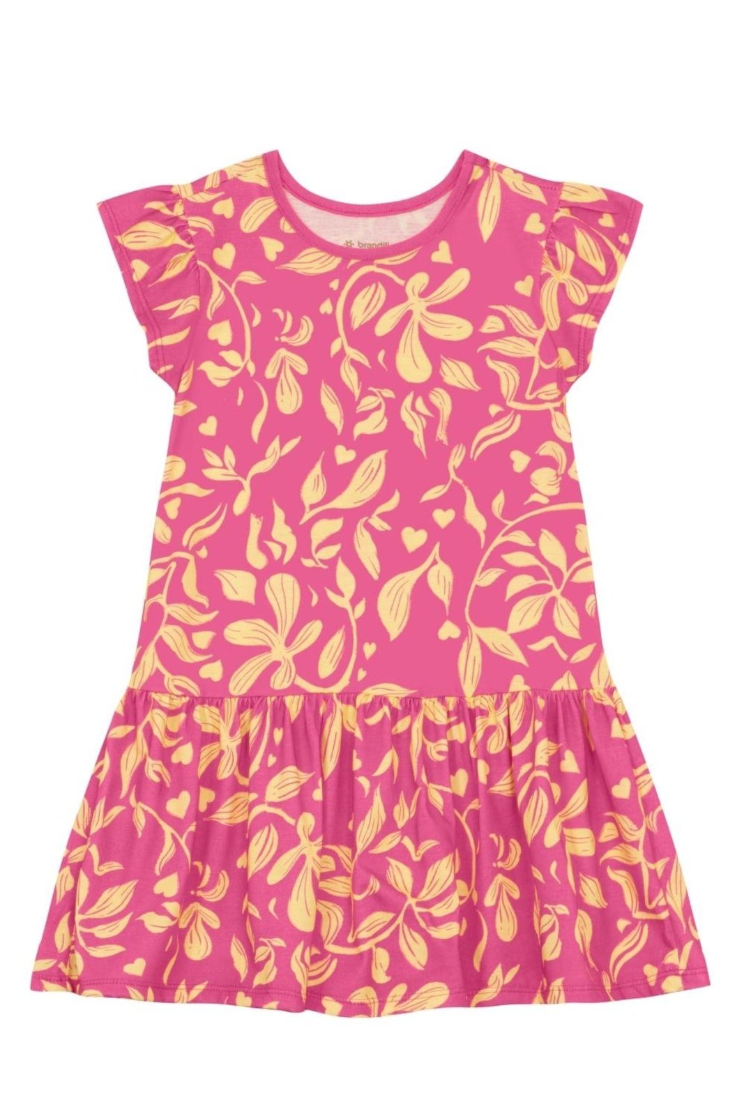 Vista 3 Infantil - Vestido menina de flores Brandili vermelho Brandili vermelho