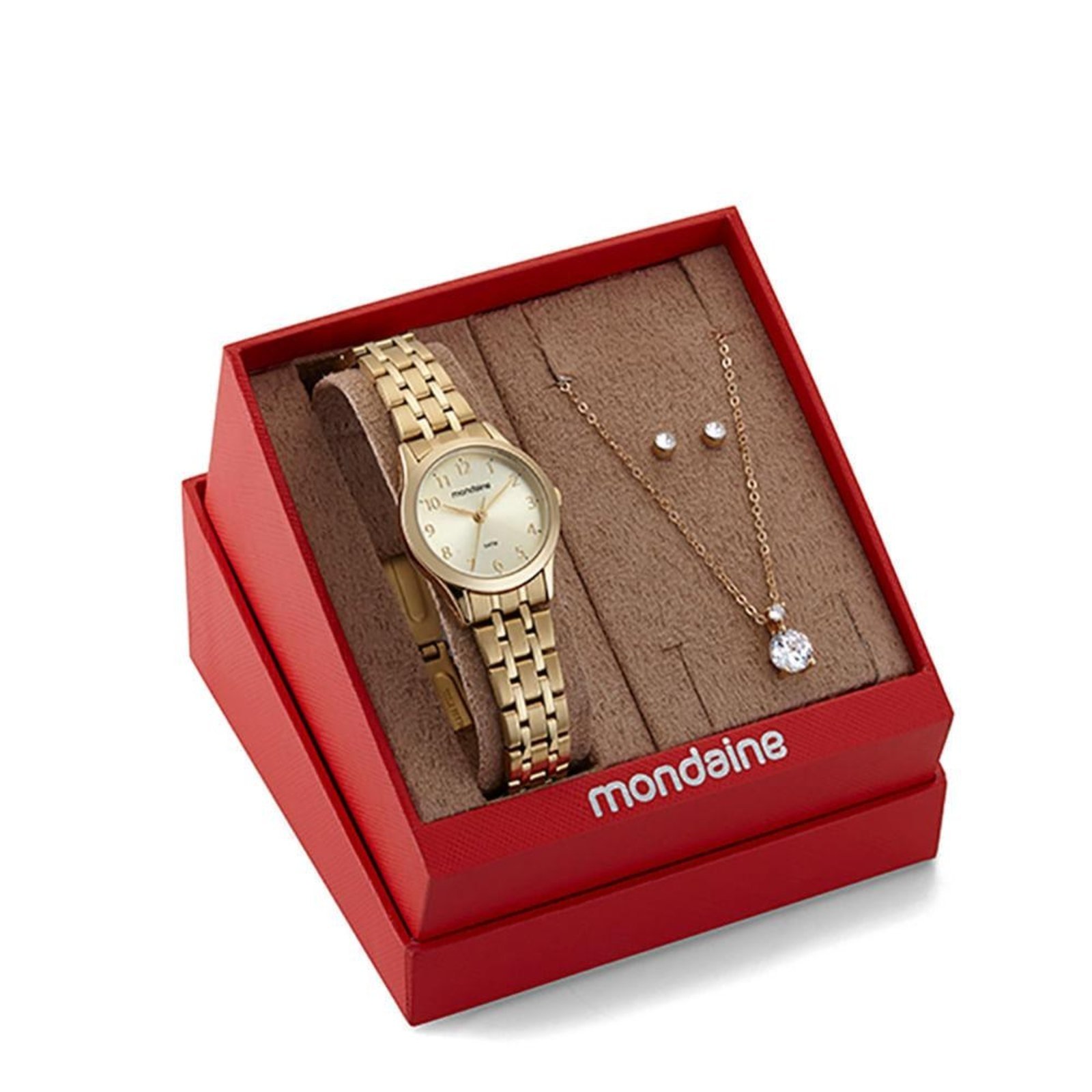 Kit Relógio Feminino Mondaine Dourado 32608LPMKDE1K1 Dourado