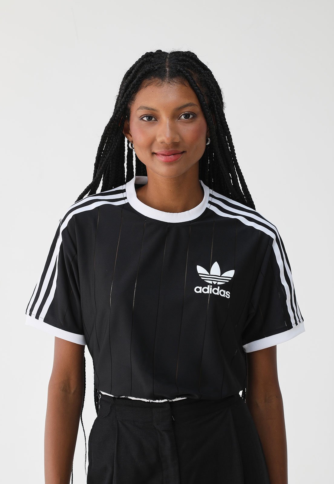 Camiseta adidas Originals Reta 3 STRIPES PNST Preta