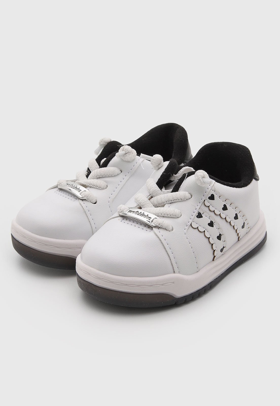 Infantil - Tênis Molekinha Casual Detalhe Corações Branco