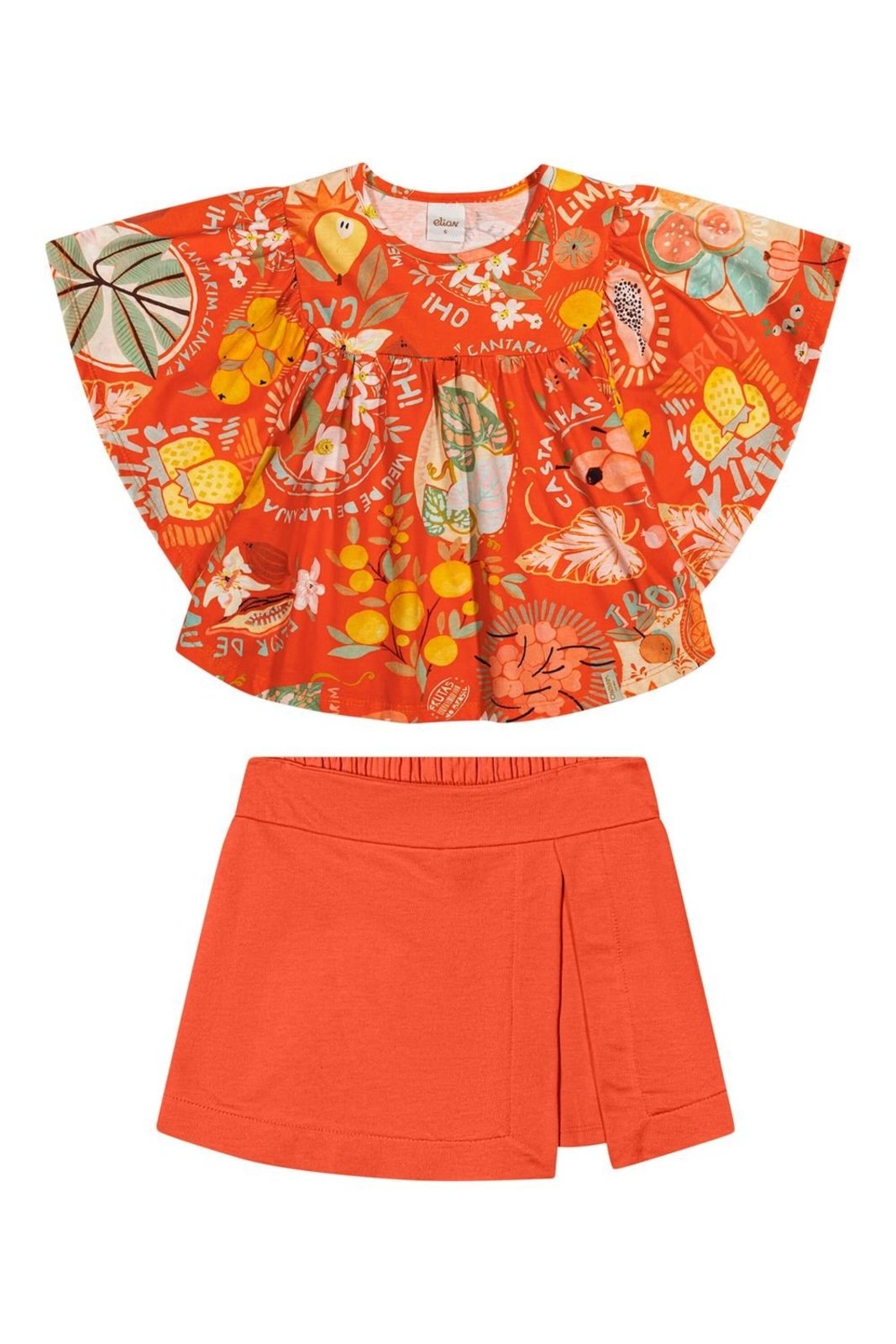 Infantil - Conjunto Menina Cantarim Amplo Elian Laranja