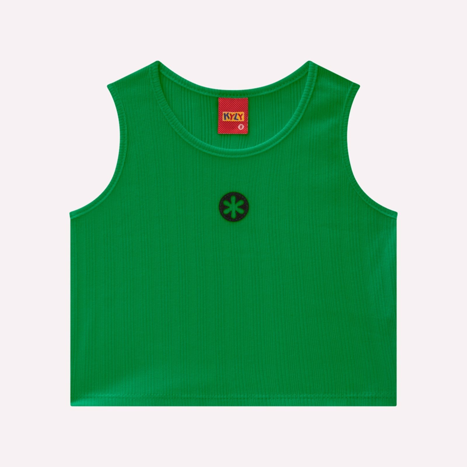 Vista 2 Infantil - Blusa Boxy Menina em Ribana Kyly branco Kyly branco