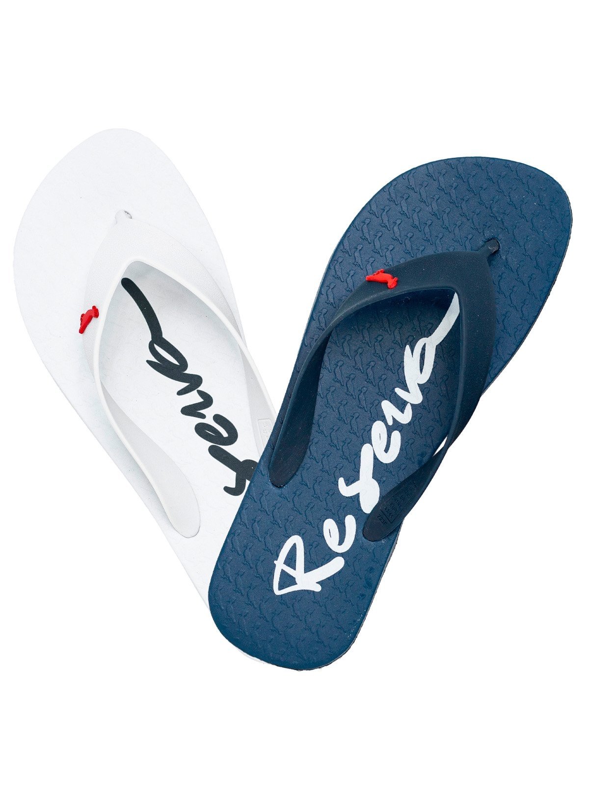 Kit 2 Chinelos Masculino Reserva Go RSV Borracha Premium Branco Mar+Azul
