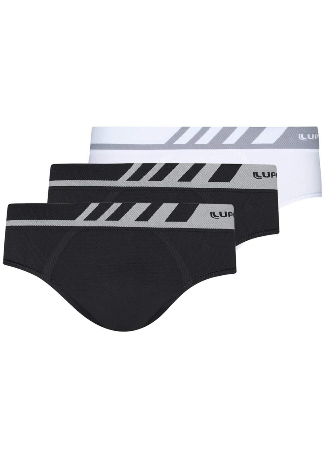 Kit com 3 Cuecas Slip Lupo 691-002 Colorido