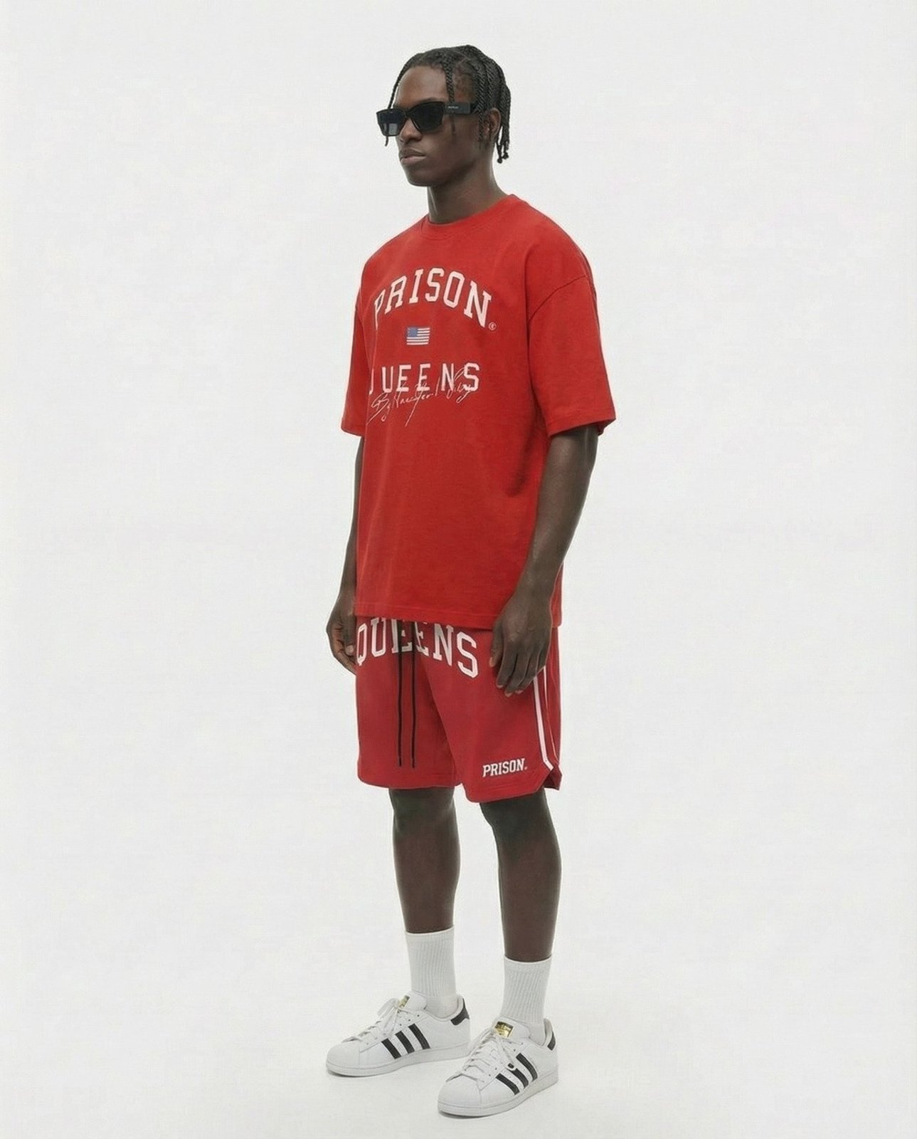 Camiseta Oversized Queens Varsity Vermelha Vermelho