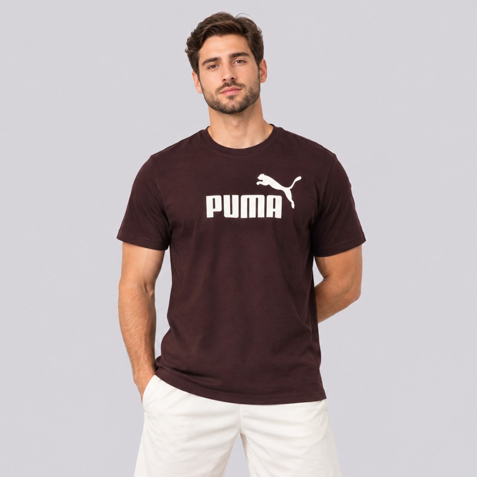 Camiseta Puma Ess No.1 Logo Tee S Marrom