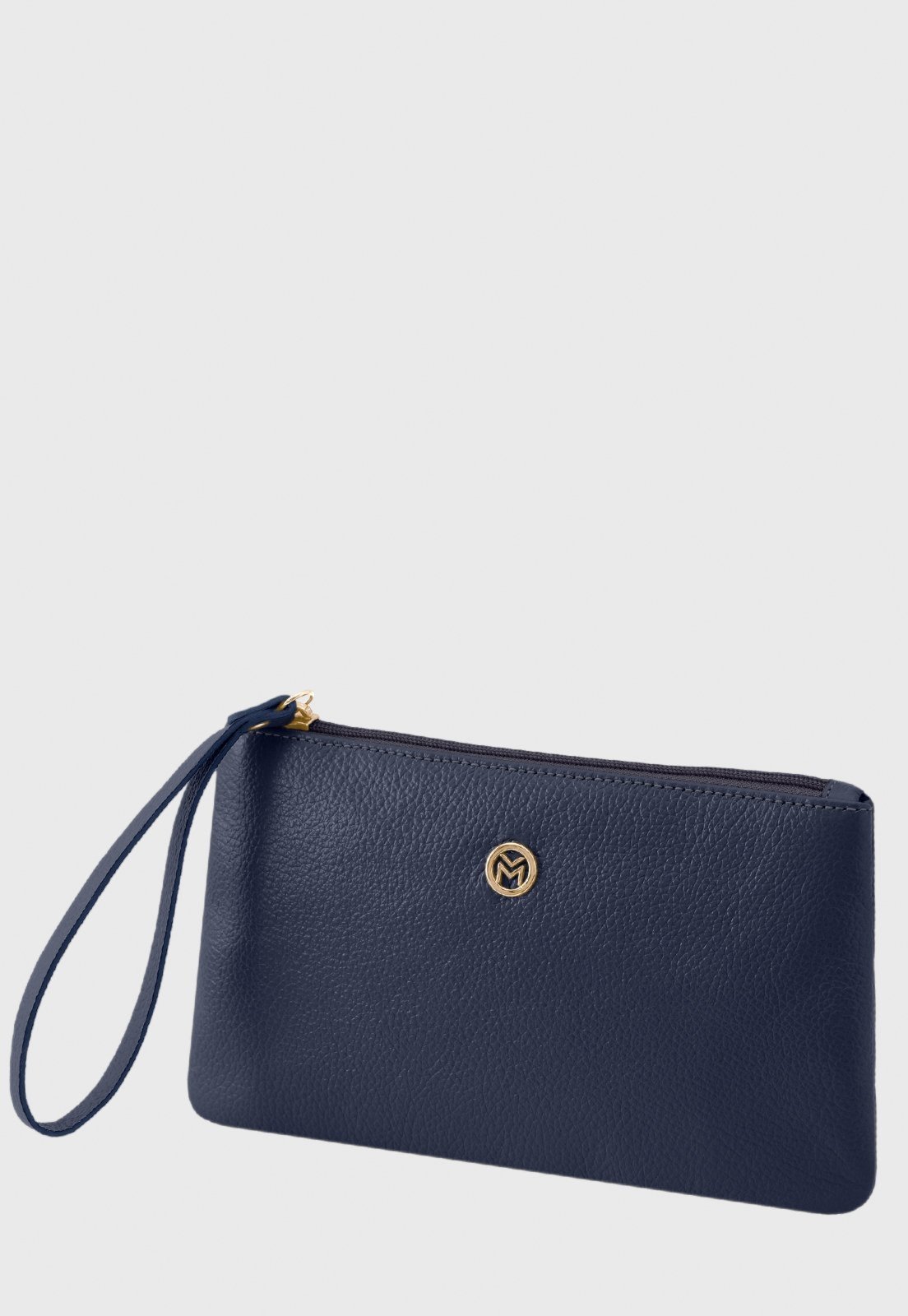 Bolsa Carteira Clutch Couro Mariart Cambará Marinho