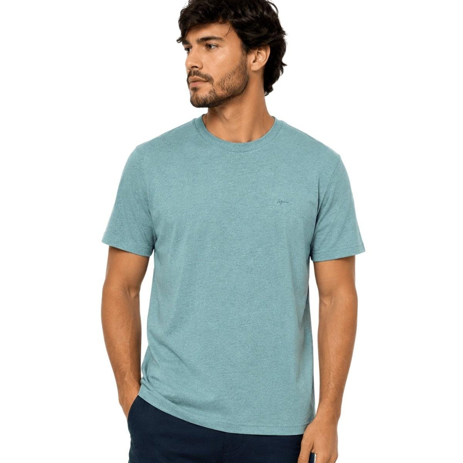 Camiseta Manga Curta Slim Masculina Ogochi 006490002 Verde