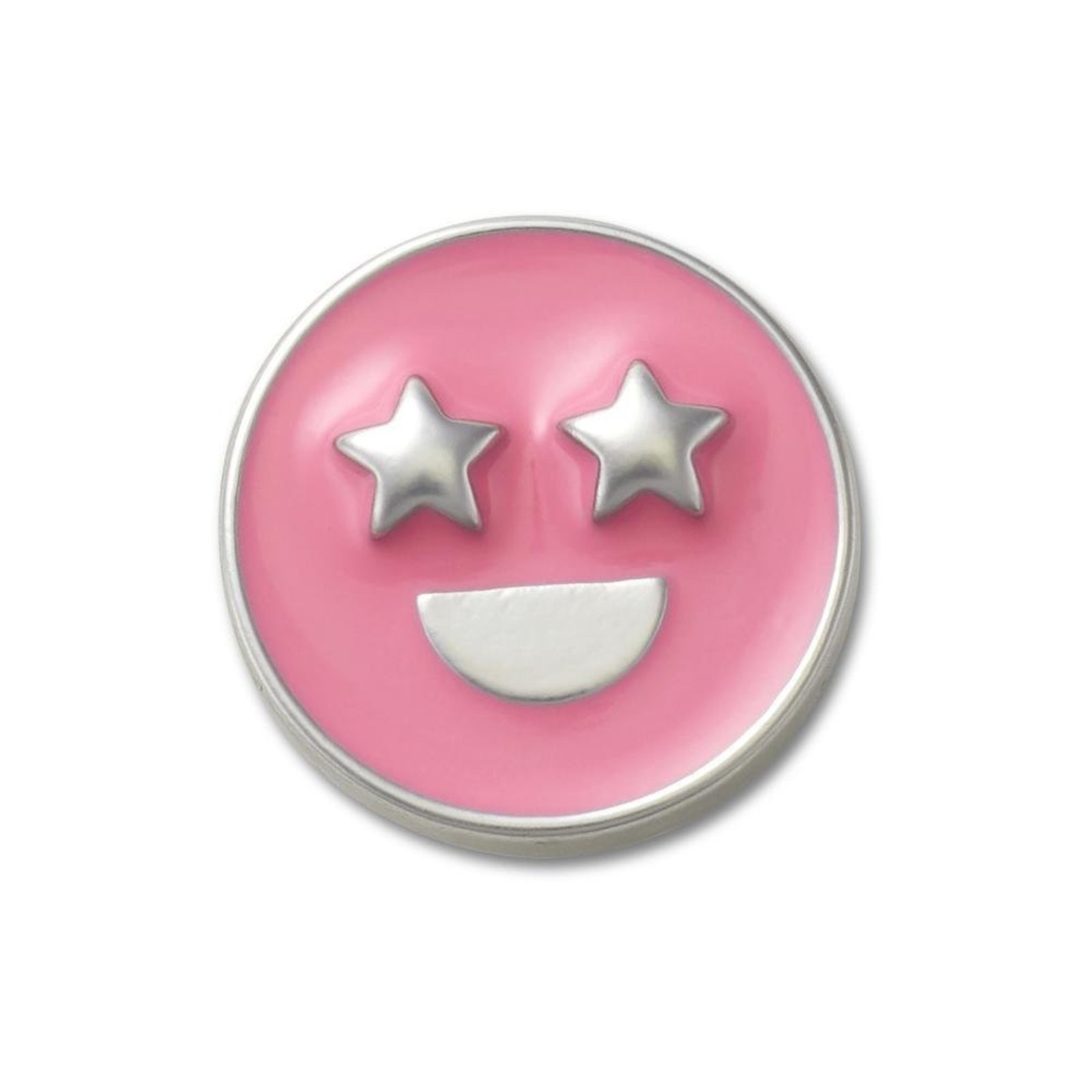 Infantil - Jibbitz™ Rosto De Esmalte Rosa Único Branco
