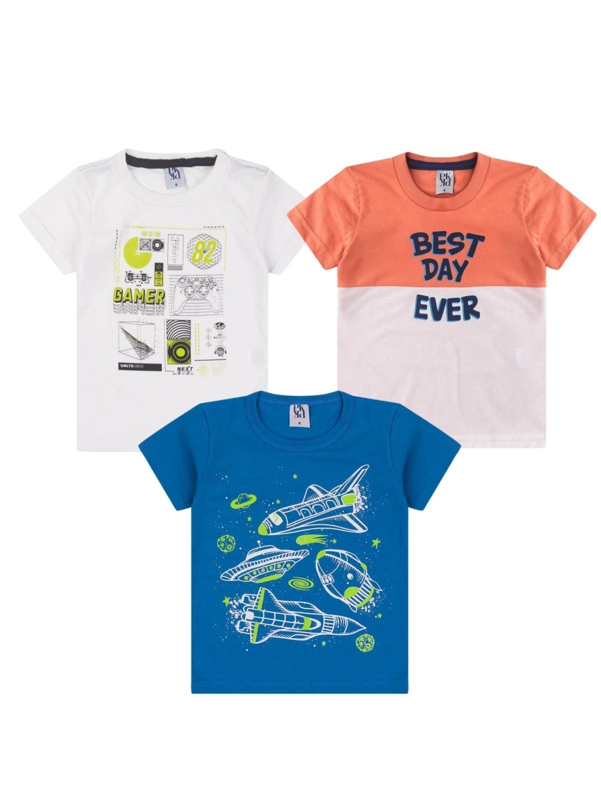 Vista 3 Infantil - Kit Sortido Platinum 3 Camisetas Masculino Avulso PLATINUM KIDS multicolorido PLATINUM KIDS multicolorido
