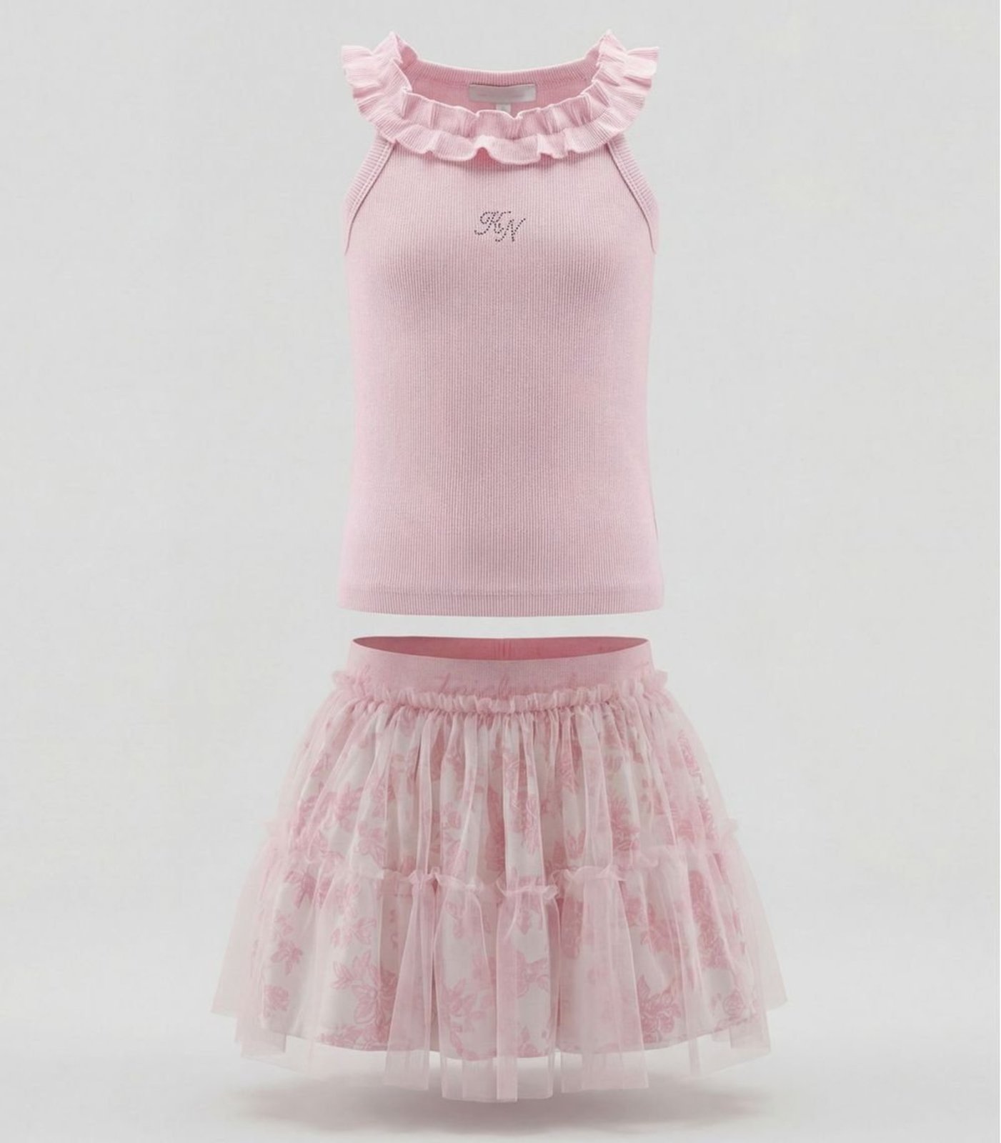 Vista 2 Infantil - Conjunto Regata com Saia Menina Trick Nick rosa Trick Nick rosa