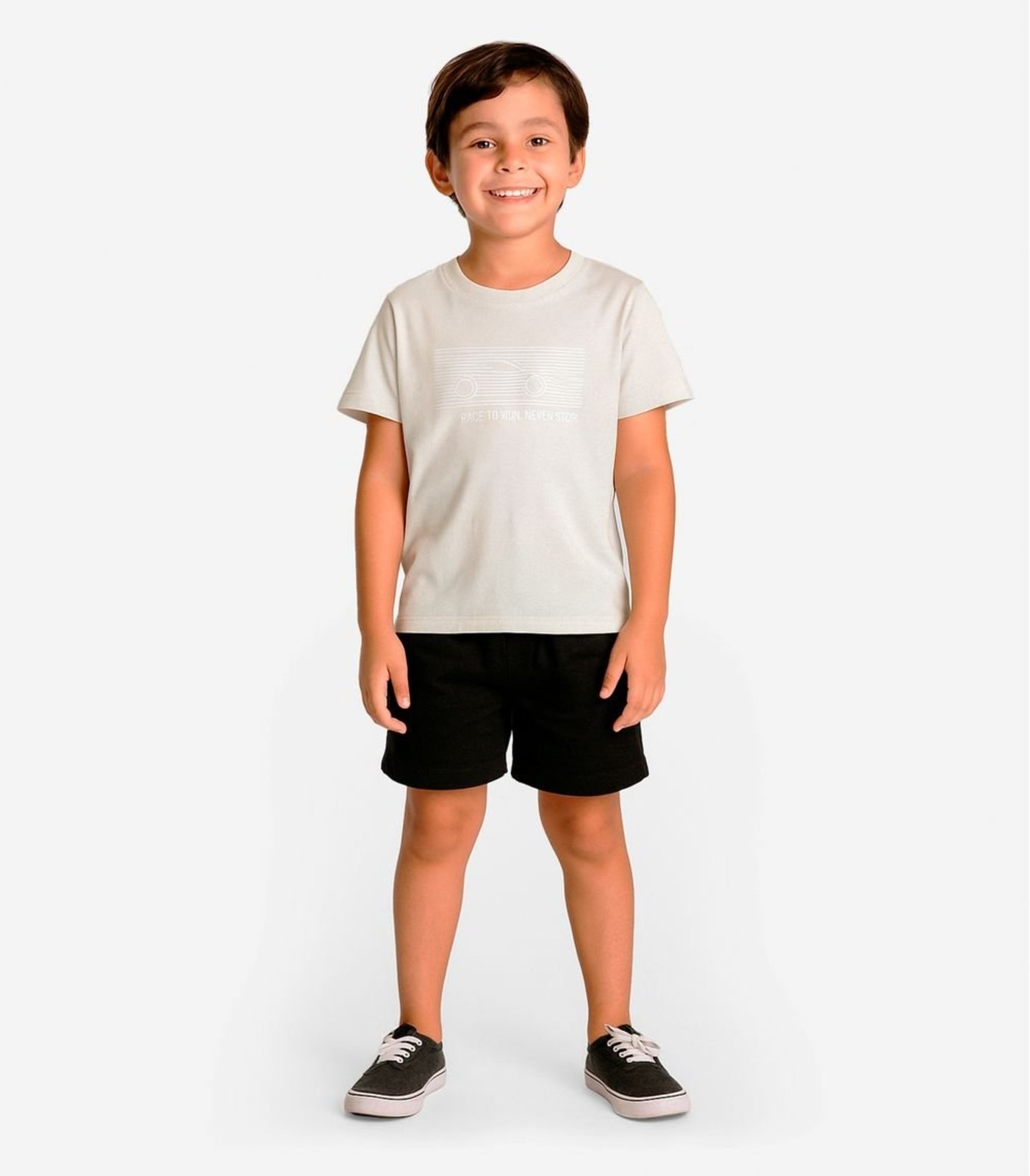 Infantil - Conjunto Camiseta Com Bermuda Select Bege