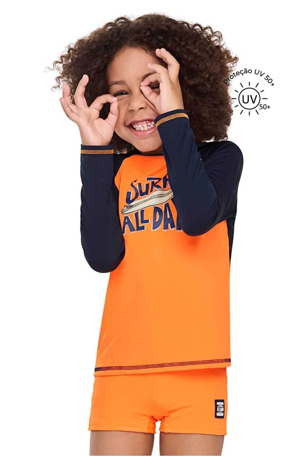 Conjunto de Praia Menino Surf Elian Laranja