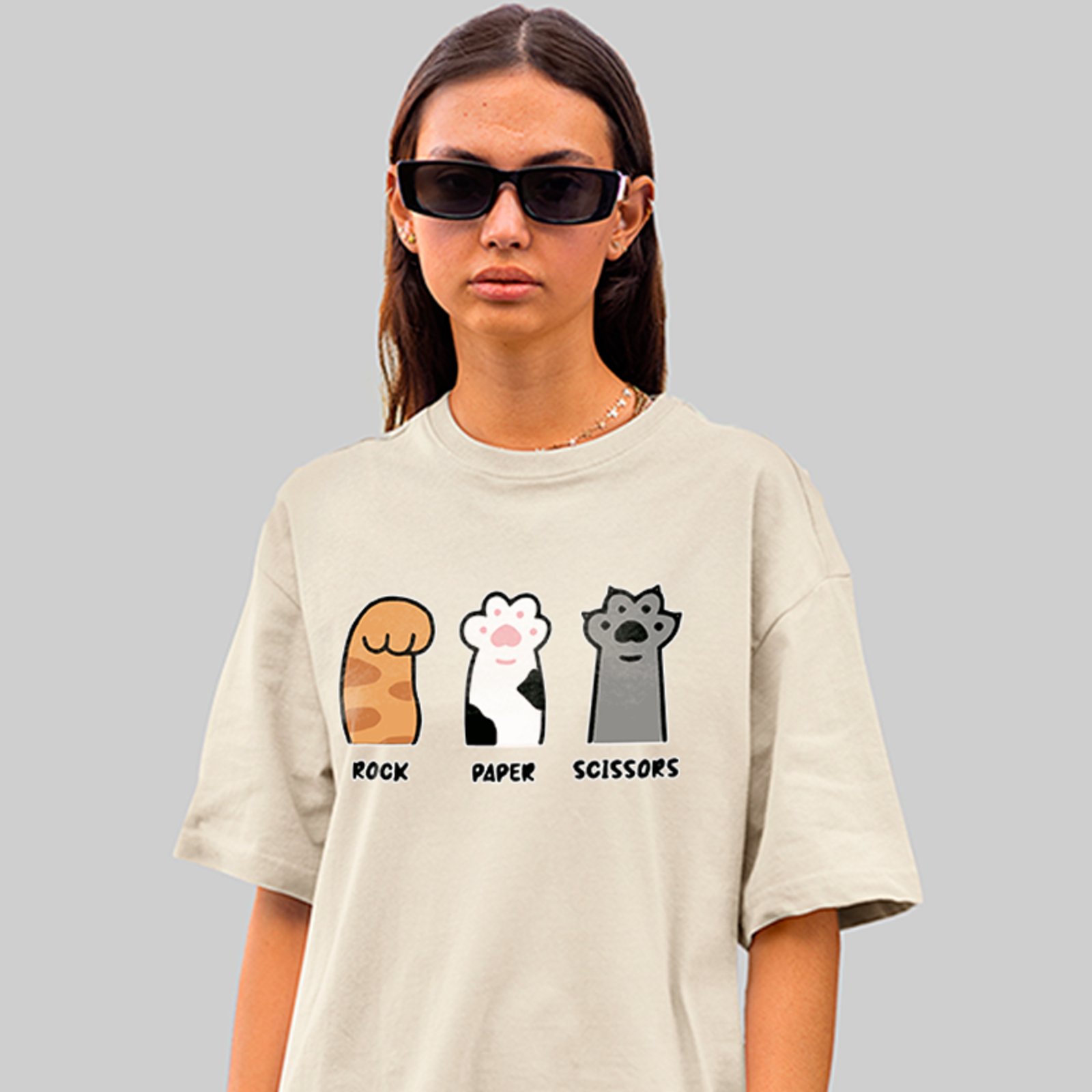 Camiseta Oversized Cat Lover Meme Fofo Unissex Off White