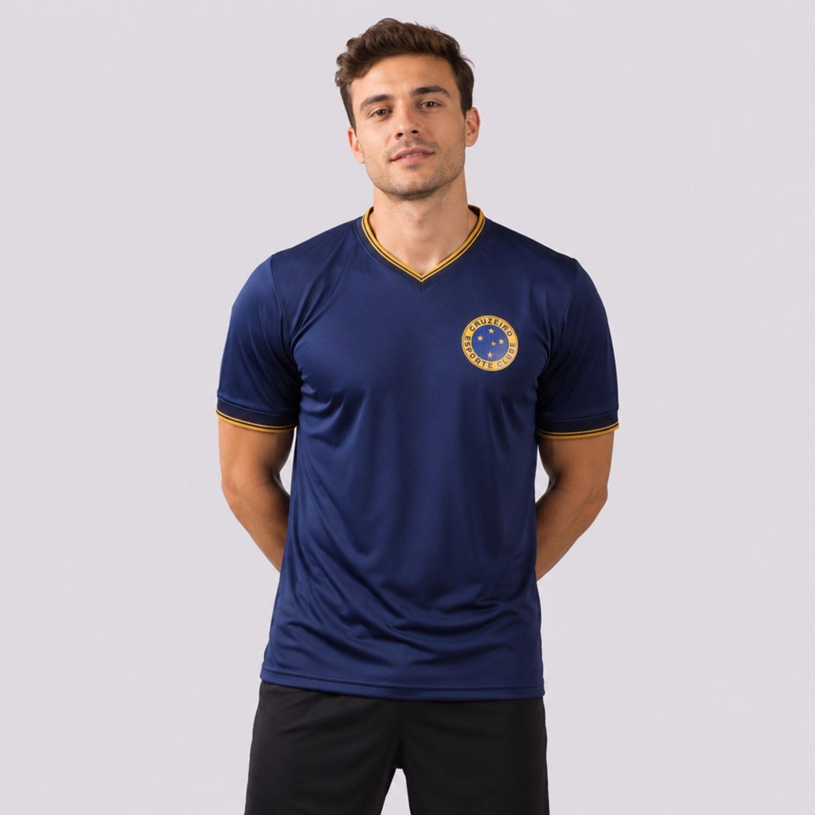 Camisa Cruzeiro Gold Dry Azul Marinho