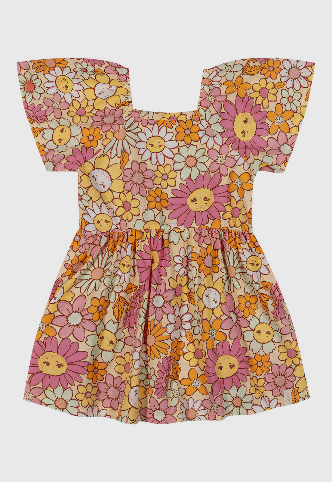 Infantil – Vestido Elian Floral Amarelo