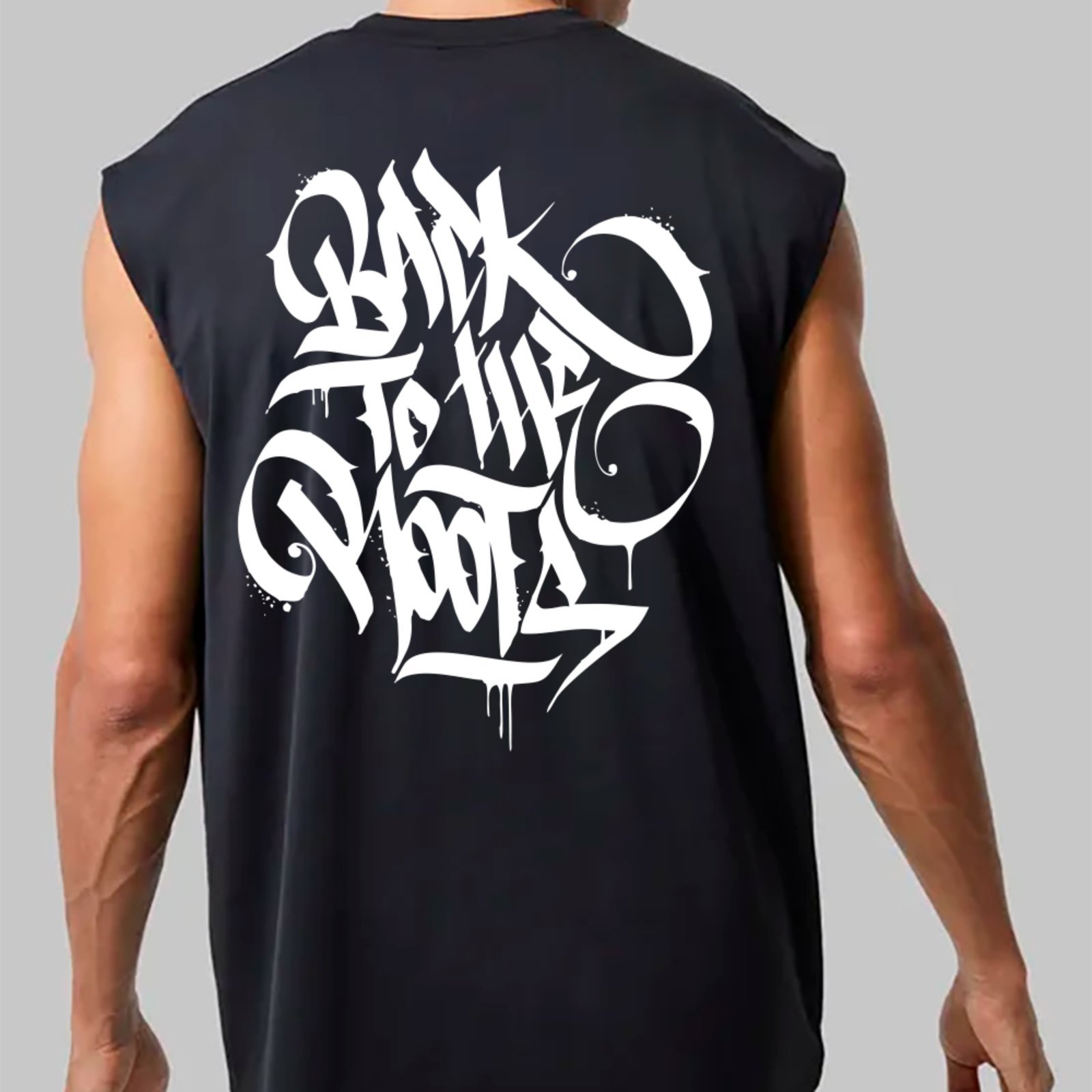 Camiseta Regata Machão Ousy Back To The Roots Oversized Masculina Preto