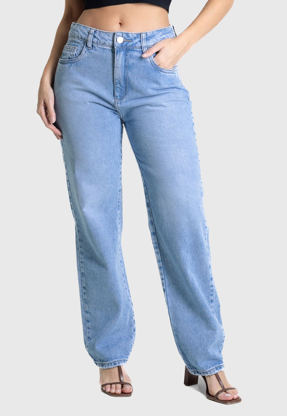 Calça Feminina Sawary Reta Azul