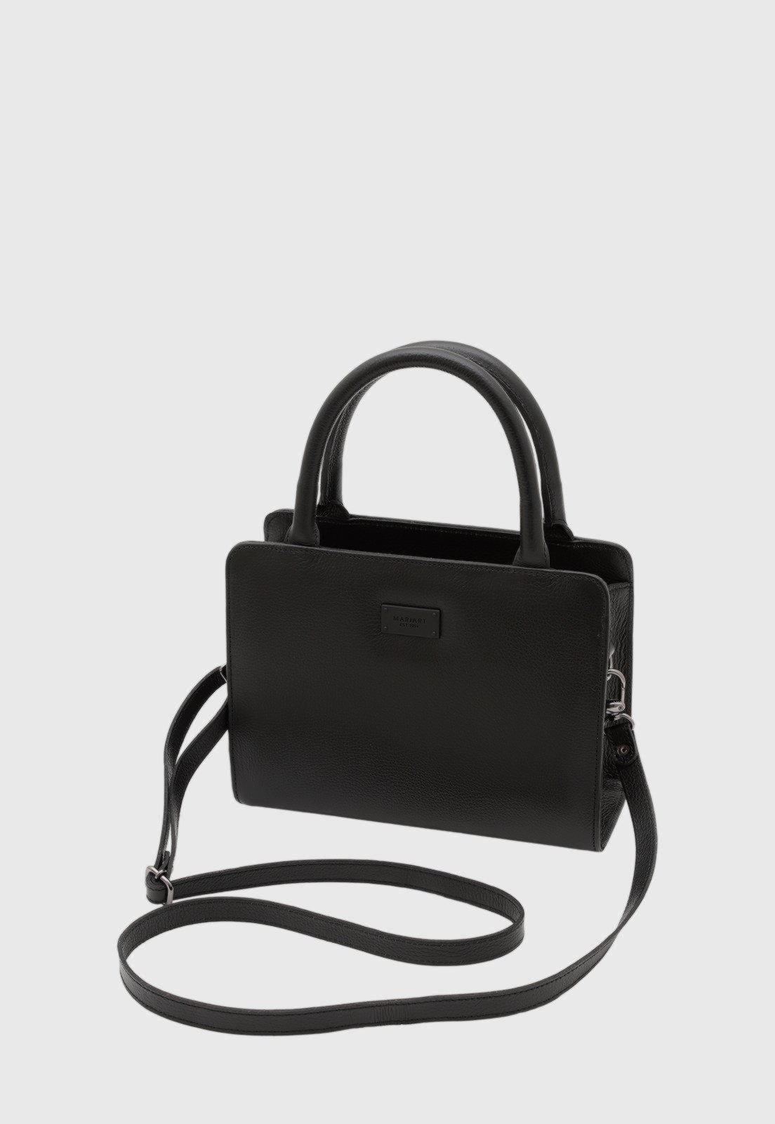 Bolsa Transversal Couro Mariart Maia All Black Preta