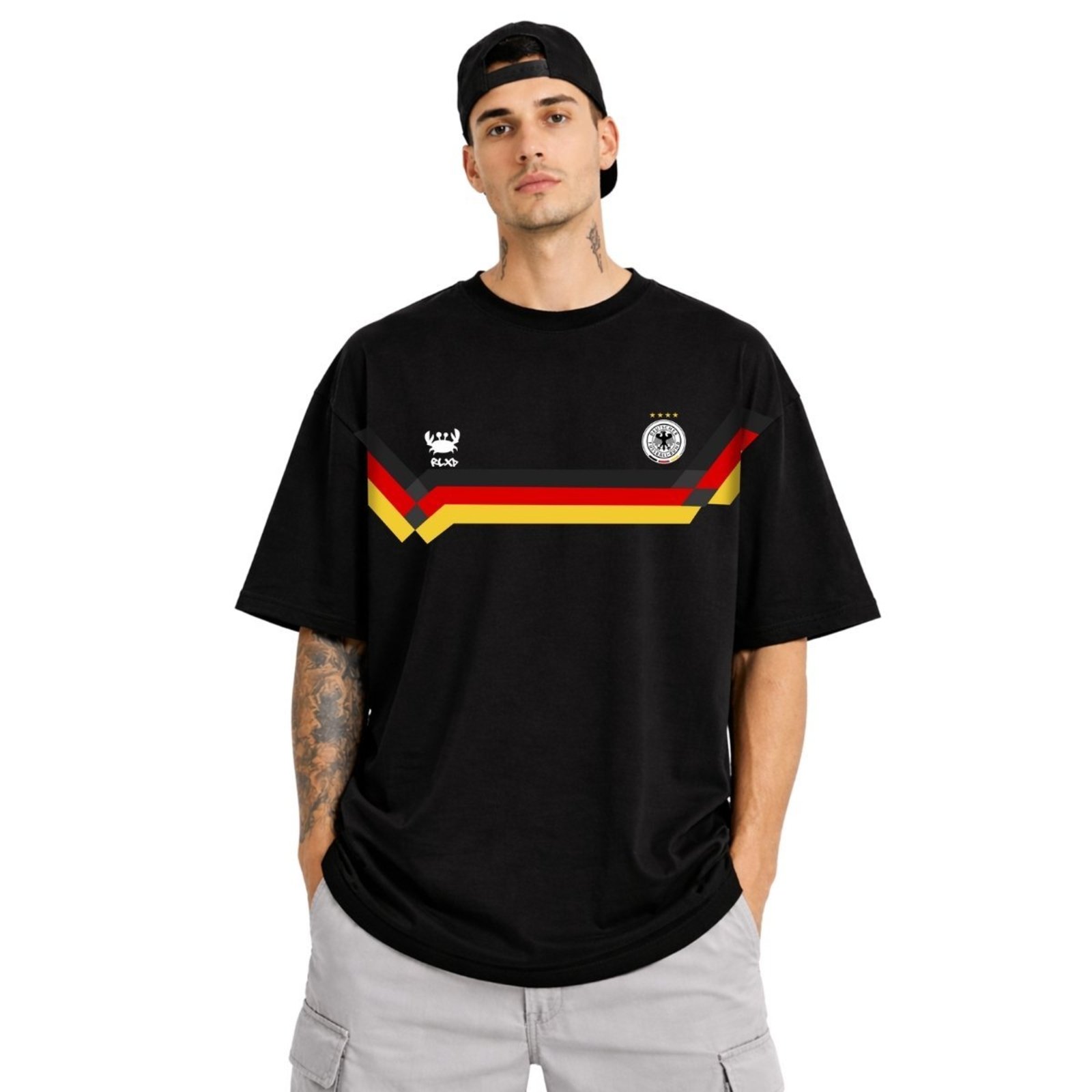 Camiseta Oversized Algodão Premium Masculina Academia Streetwear Alemanha