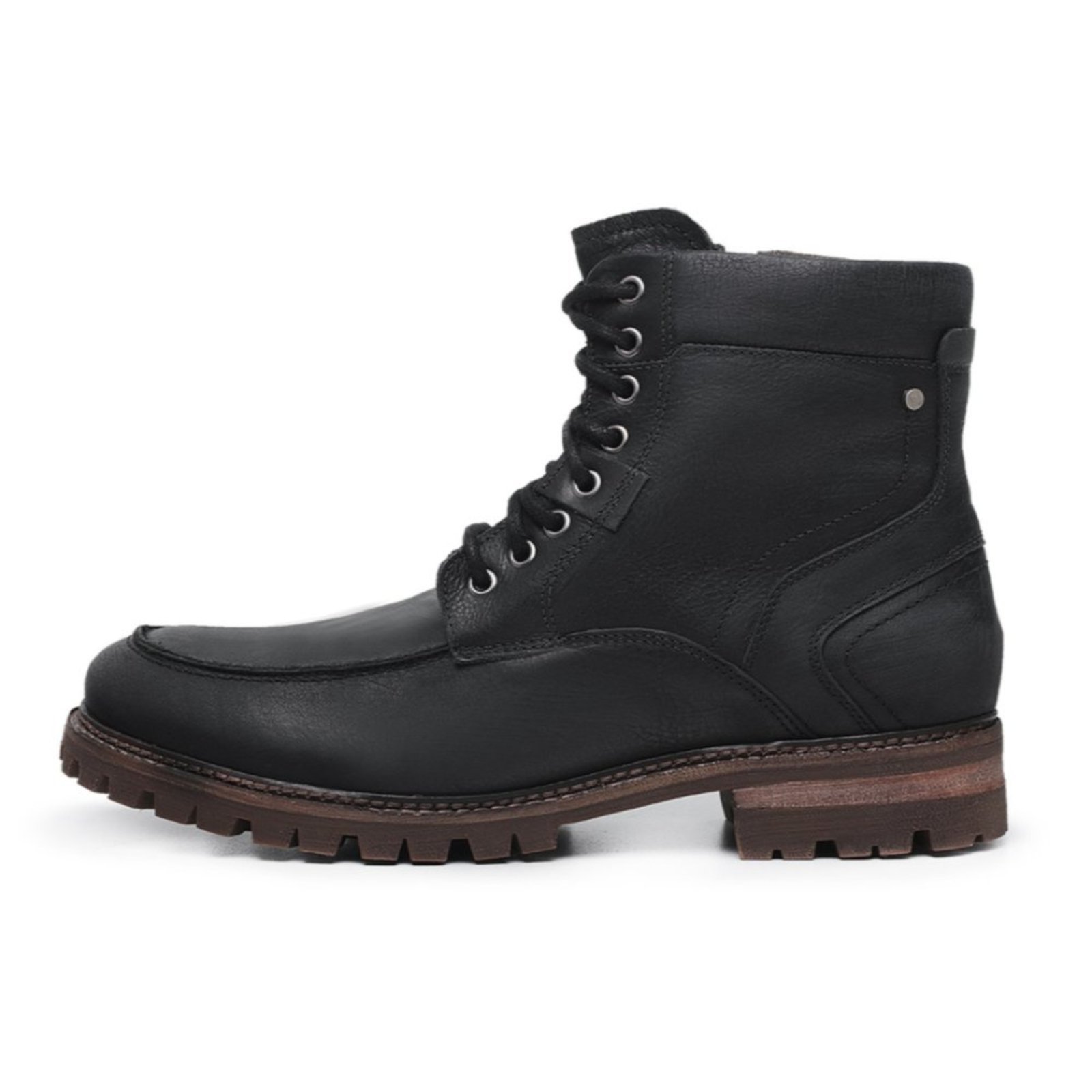 Bota Coturno Centuria em Couro Preto