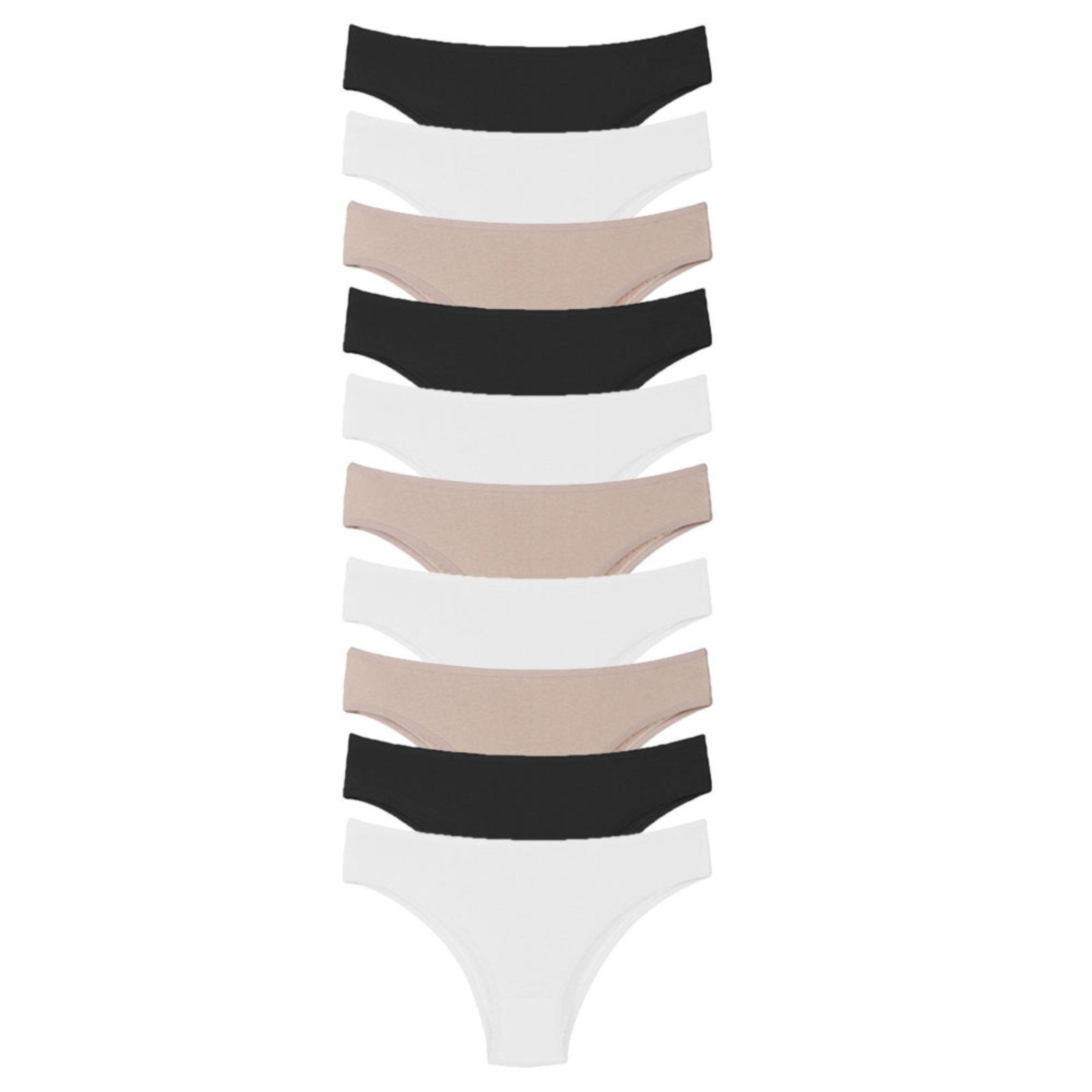 Vista 2 Kit 10 Calcinhas Tanga Cor Sortida Em Algodão Conforto A10 Colorido QLC SPORT multicolorido QLC SPORT multicolorido