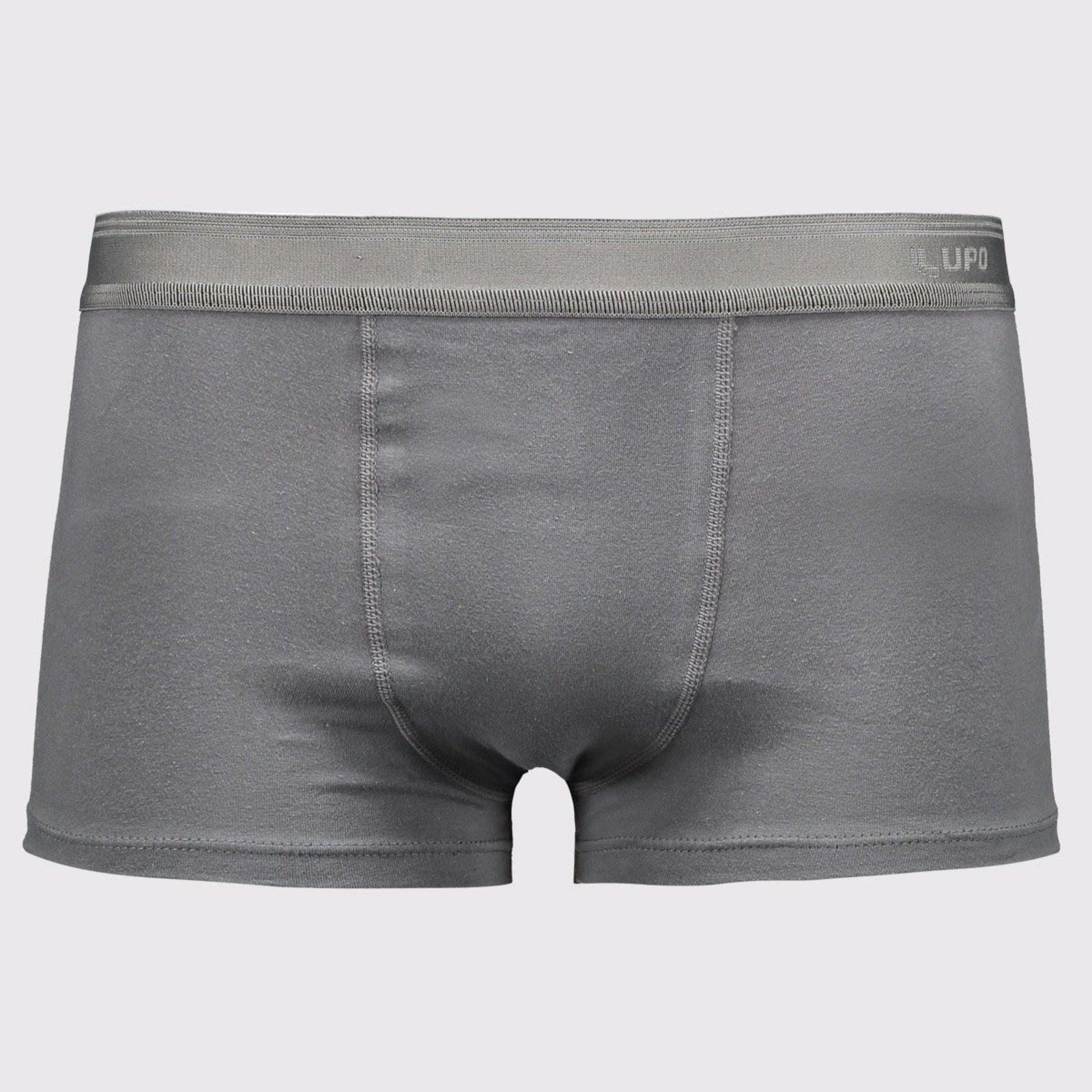 Cueca Sunga Lupo Algodão com Elastano Logo Cinza Escuro