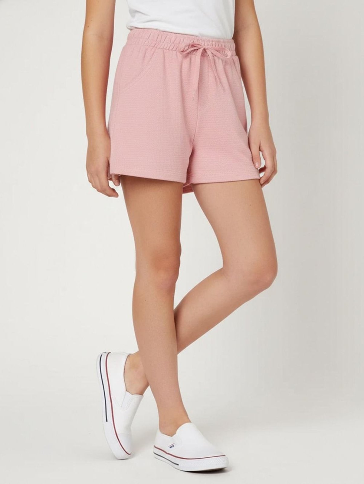 Infantil - Short Moletinho Juvenil Para Menina - ROSE