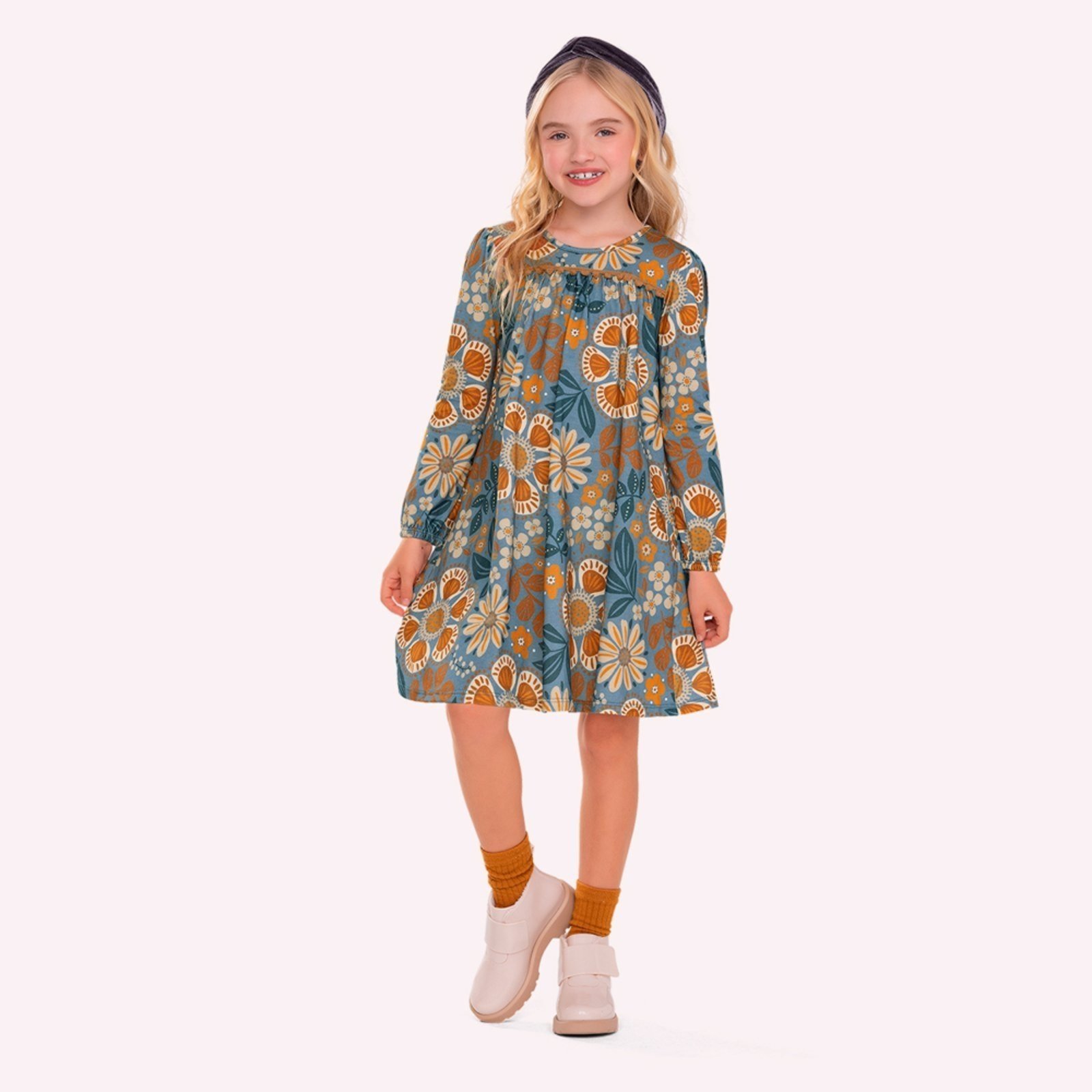 Infantil - Vestido Menina em Algodão Nanai