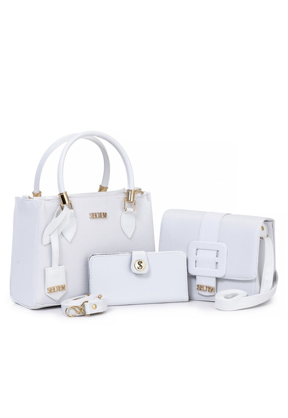 Kit Bolsas Transversais Feminina Selten Branca