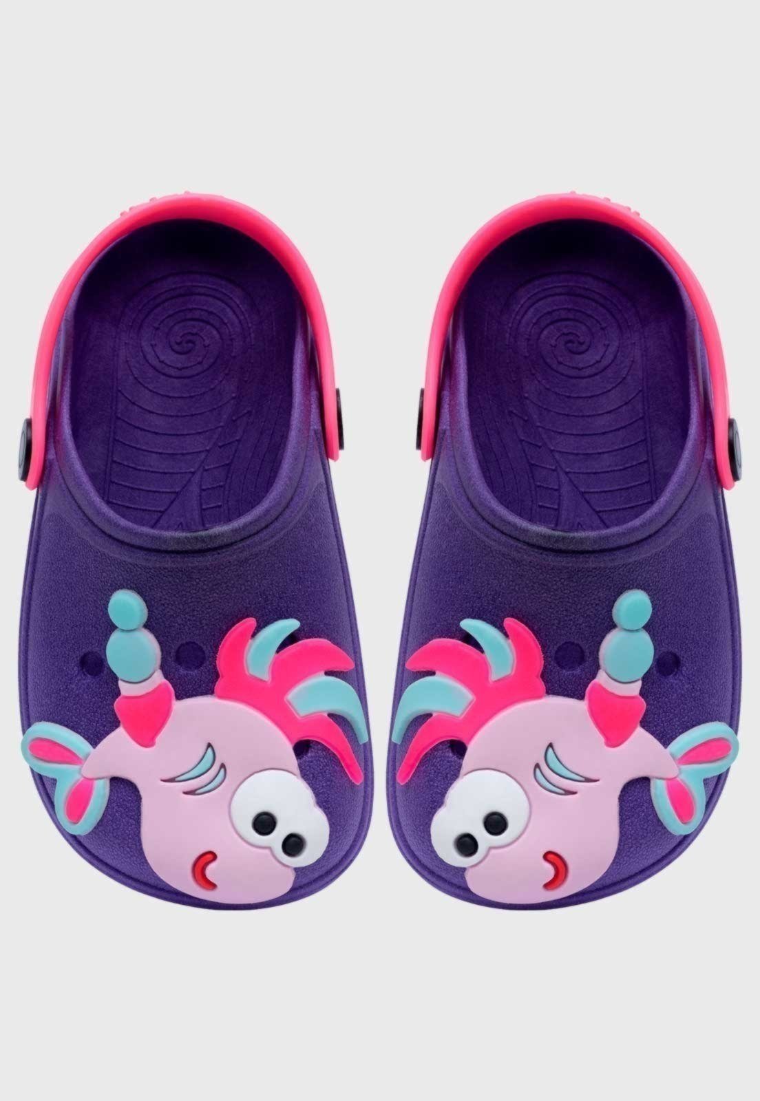 Vista 3 Infantil - Babuche Popidi Menina Peixe roxo Pópidí roxo