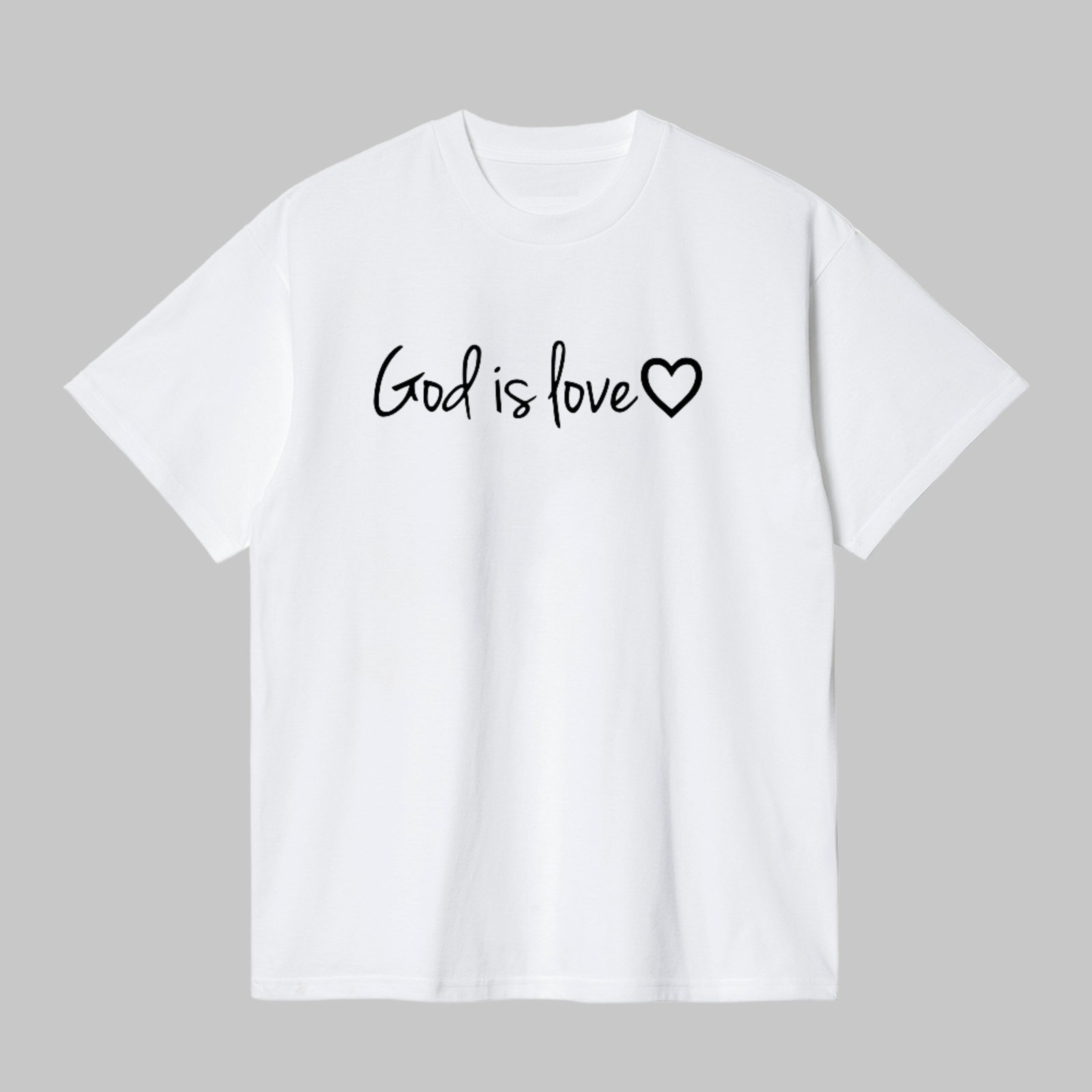 Camiseta Básica God Is Love Mensagem De Fé Unissex Branco