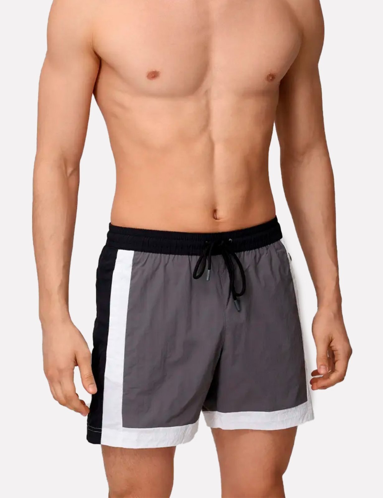 Short Hugo Boss Masculino Regular Remy Cinza/Branco/Preto