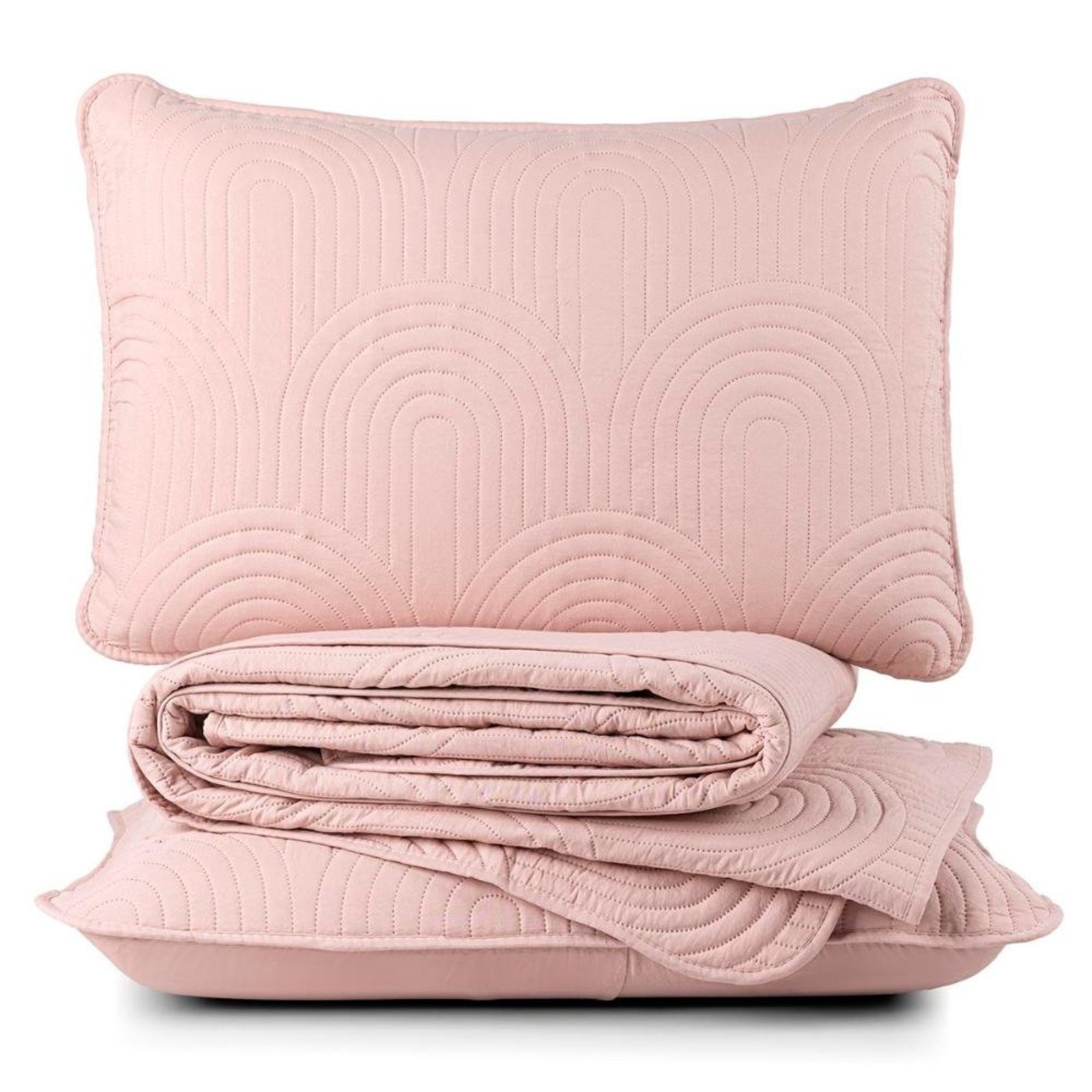 Cobre Leito King Dupla Face Riviera Micropercal 200 Fios Rosa - 3 Peças