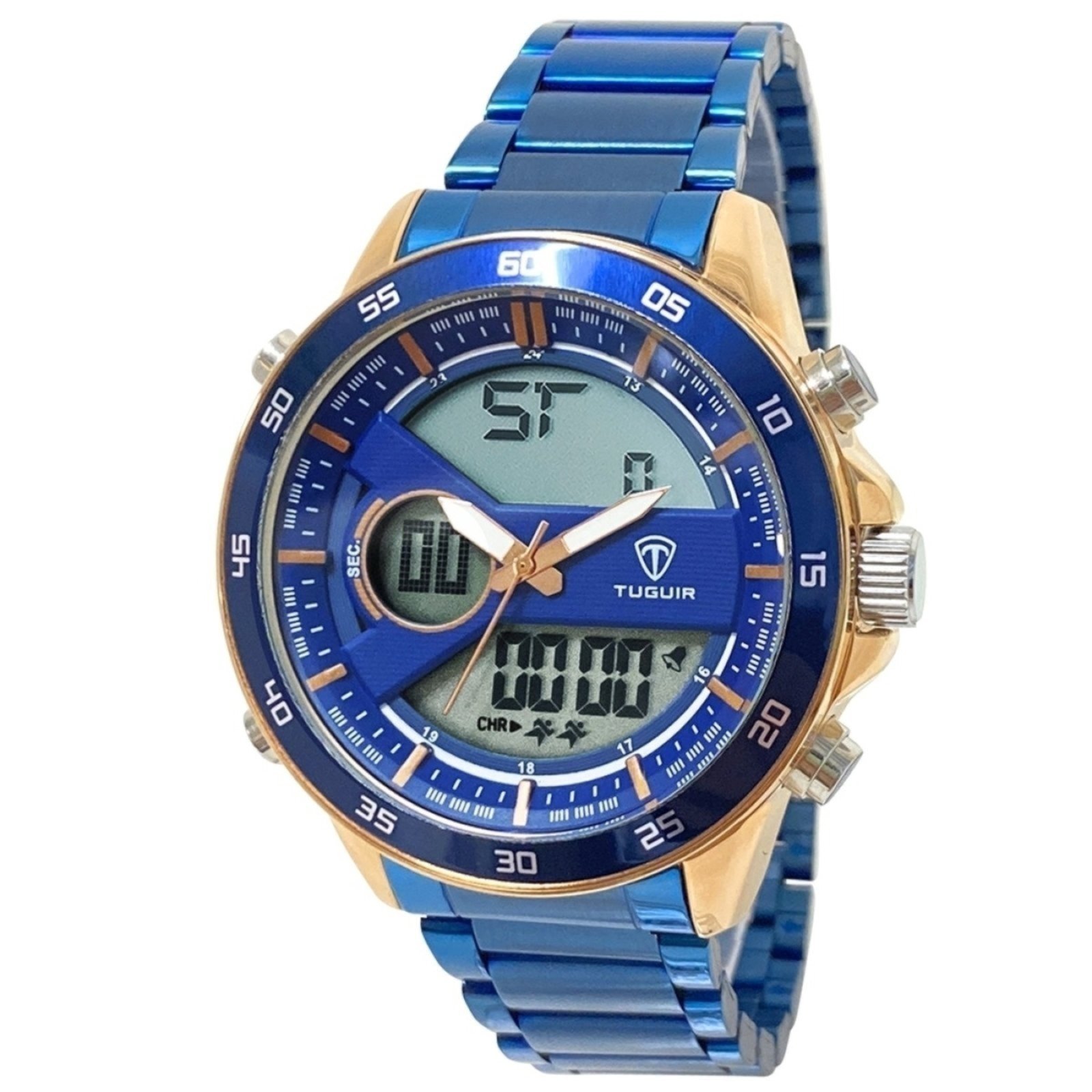 Relógio Masculino Tuguir AnaDigi TG1161 Azul e Rosê