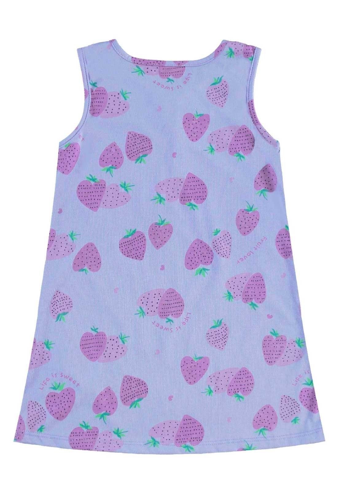 Vista 3 Infantil - Vestido Morangos Bee Loop roxo Bee Loop roxo
