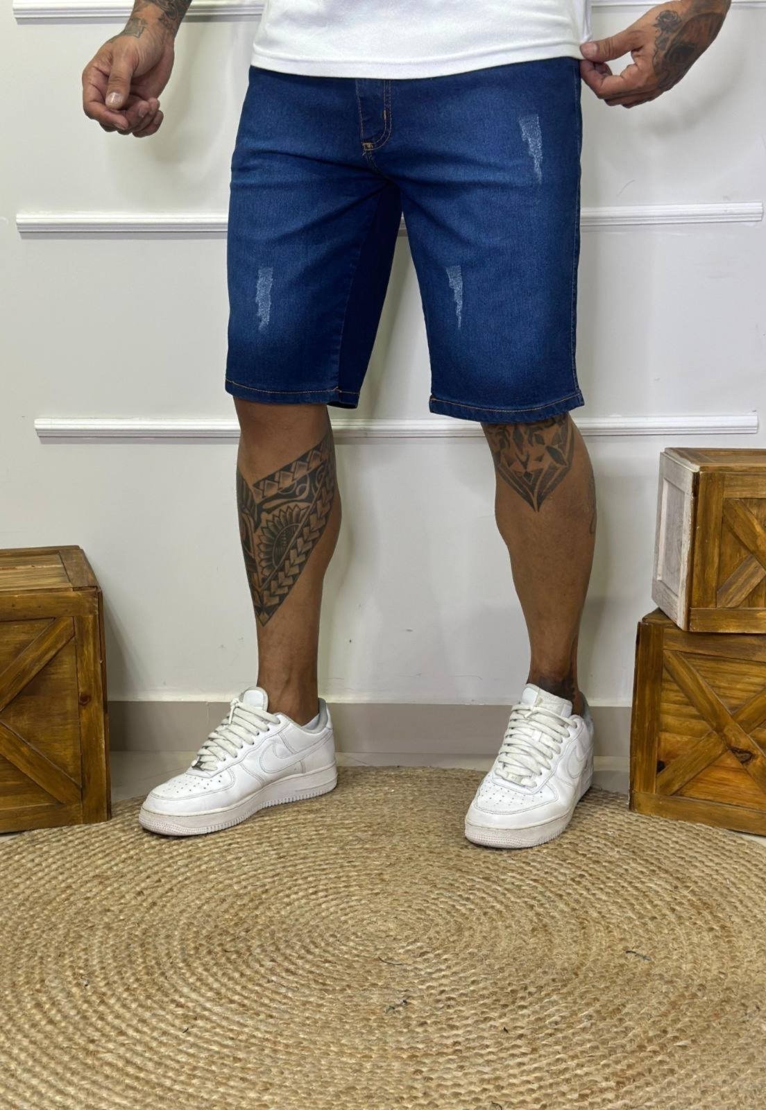 Bermuda Jeans Masculina Tempo Hábil Slim Tradicional Azul