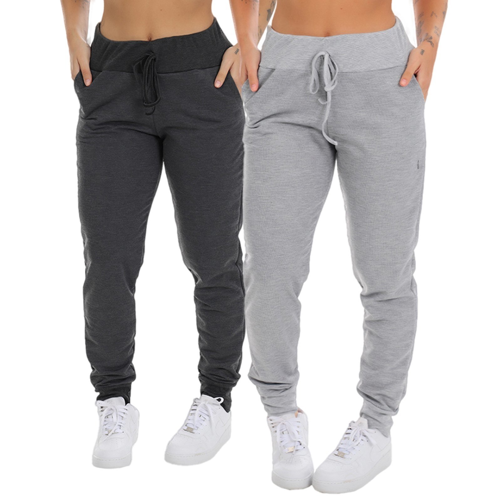 Kit 2 Calça Moletom Com Bolso Fristyle Feminina Cinza